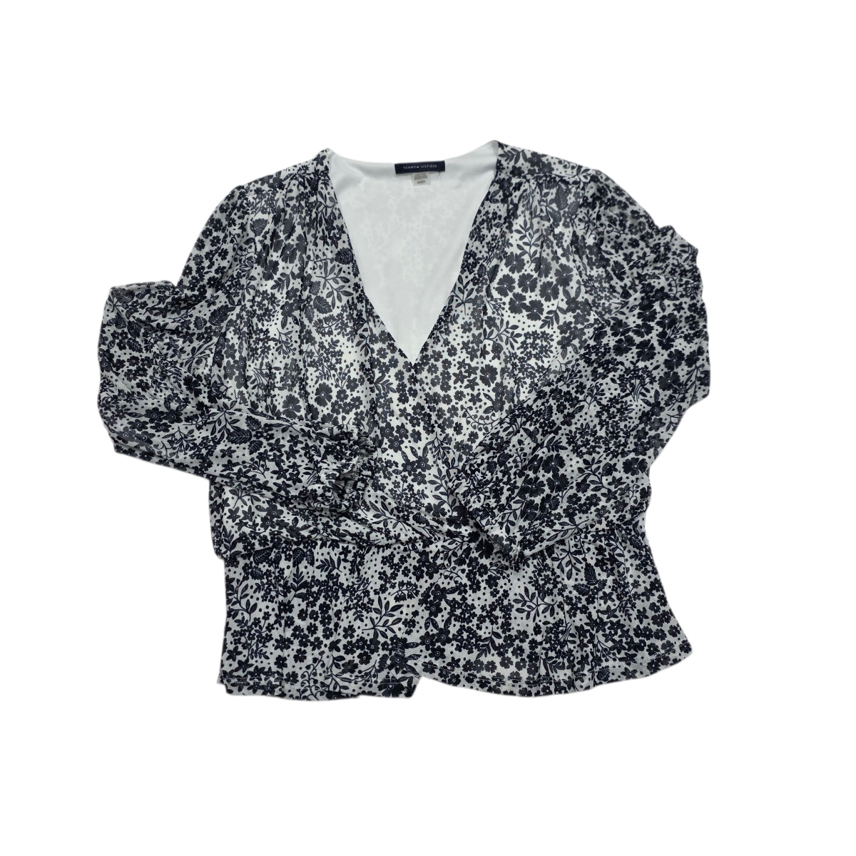 Blusa Tommy Hilfiger De Mujer Floreada Gris/blanco