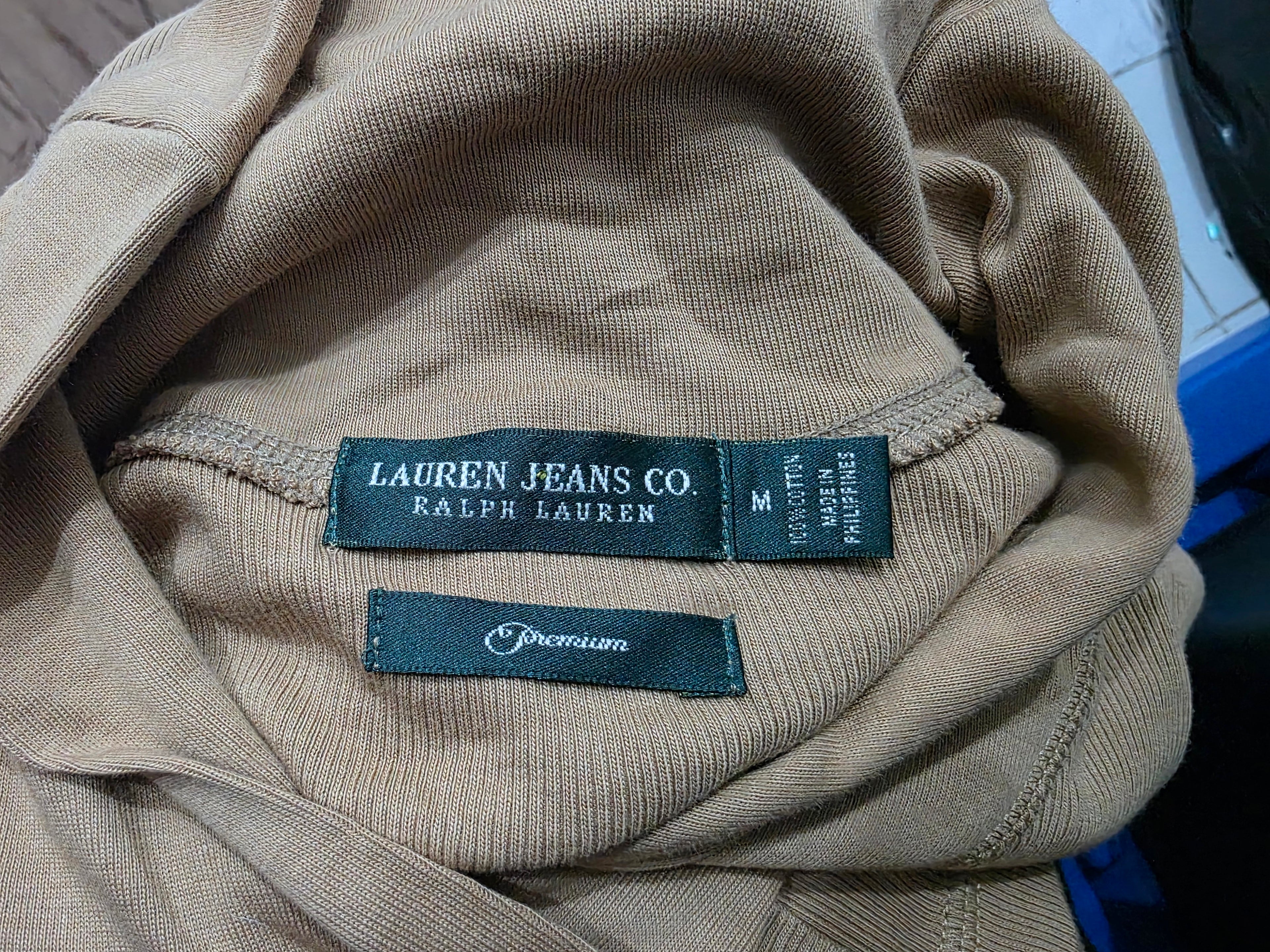 Blusa Ralph Lauren Lauren Jeans Acanalada Camel Talla M