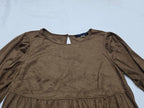 Vestido Tommy Hilfiger Café Tipo Gamuza Manga 3/4 Talla 8