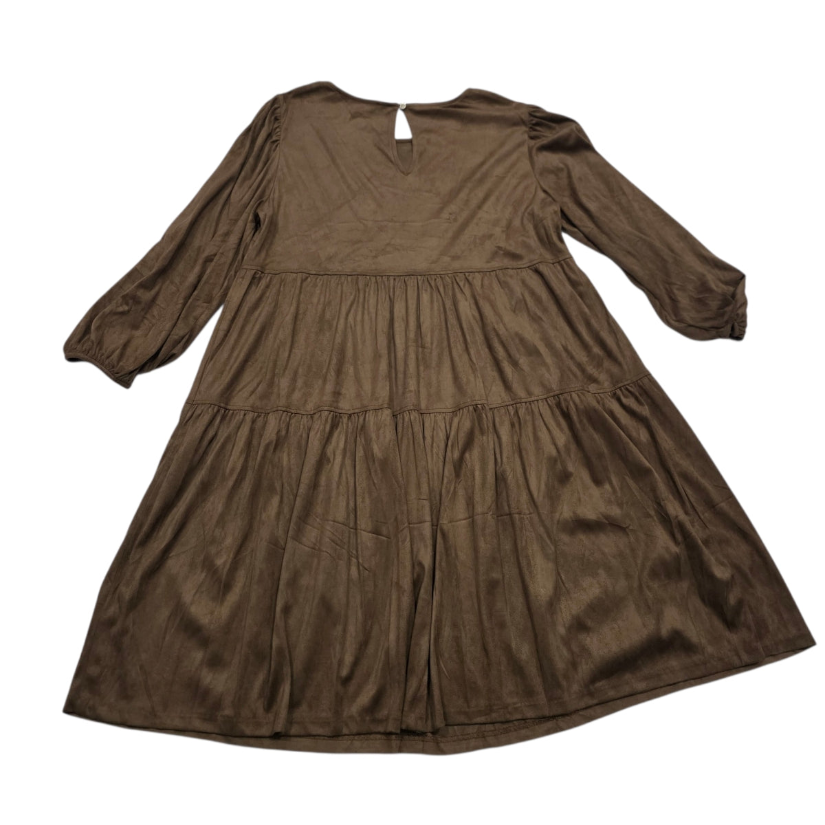 Vestido Tommy Hilfiger Café Tipo Gamuza Manga 3/4 Talla 8