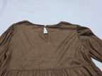 Vestido Tommy Hilfiger Café Tipo Gamuza Manga 3/4 Talla 8