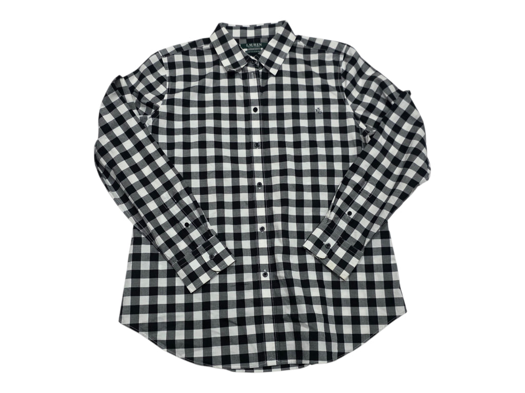 Camisa Ralph Lauren Stretch Non Iron Mujer Negroblanco