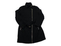 Abrigo Con Cinturon Michael Kors Color Negro Grande De Mujer