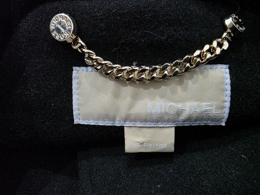 Abrigo Con Cinturon Michael Kors Color Negro Grande De Mujer