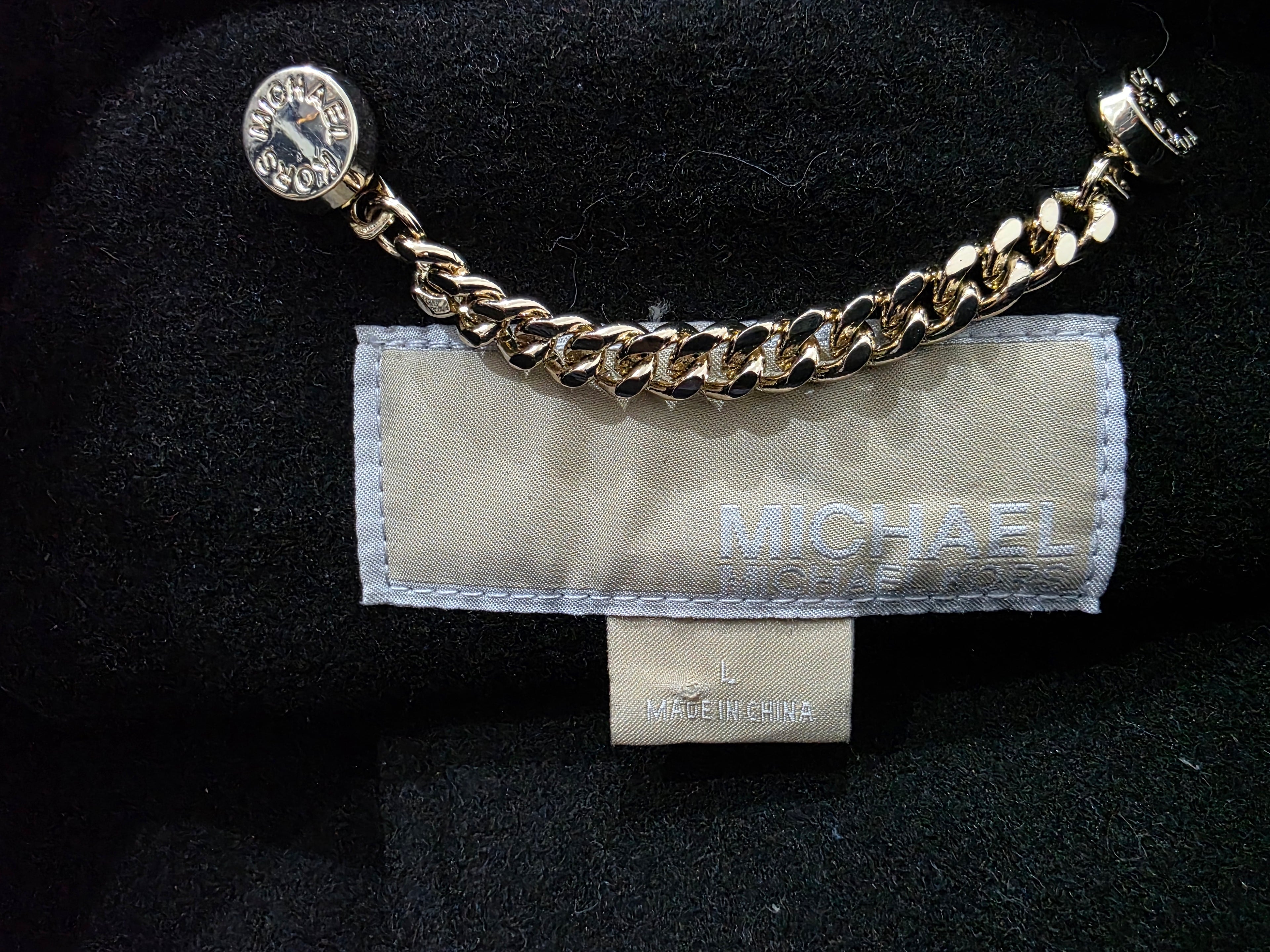 Abrigo Con Cinturon Michael Kors Color Negro Grande De Mujer