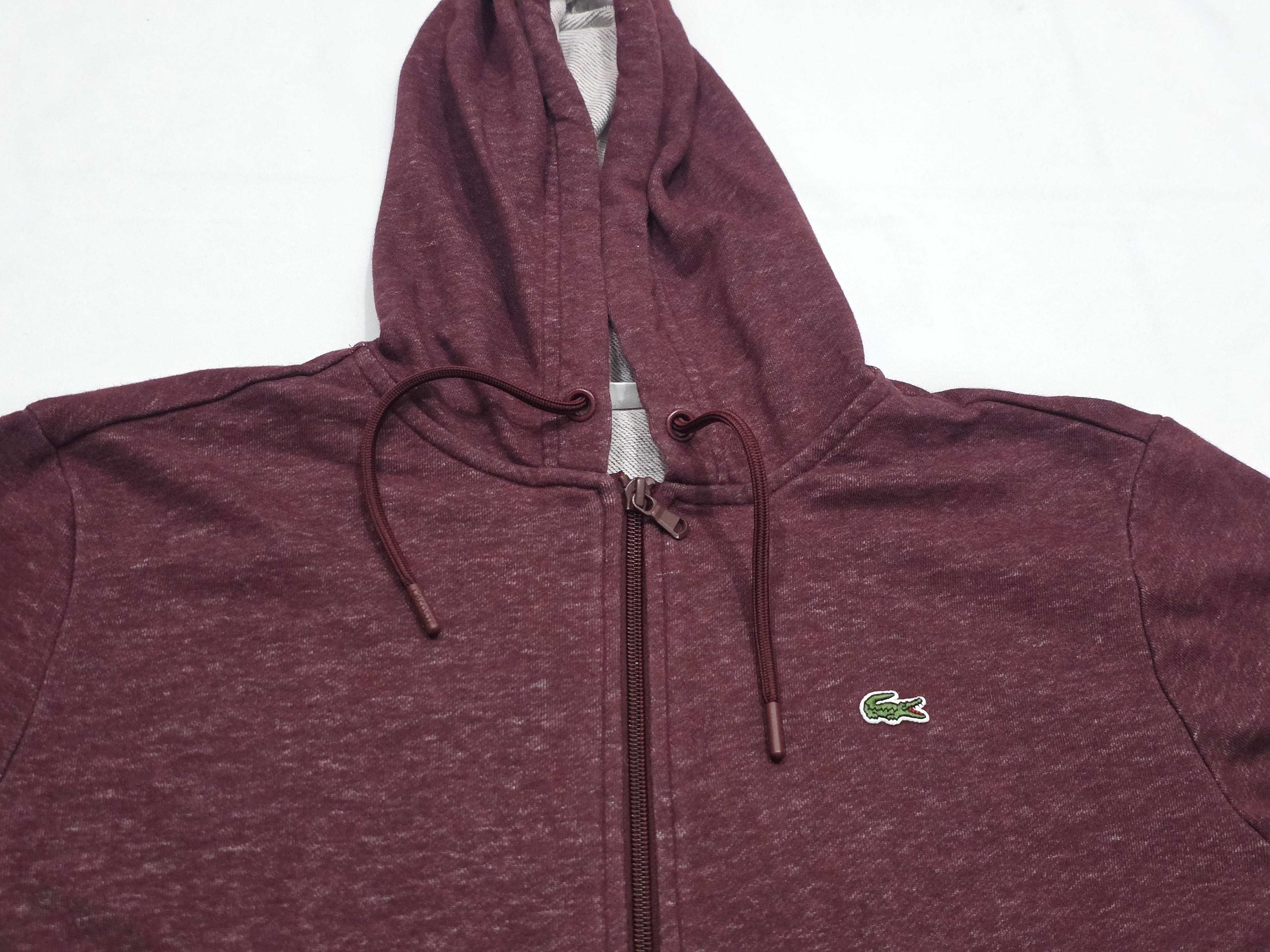 Sudadera Lacoste De Cierte Color Vino De Mujer Talla 40