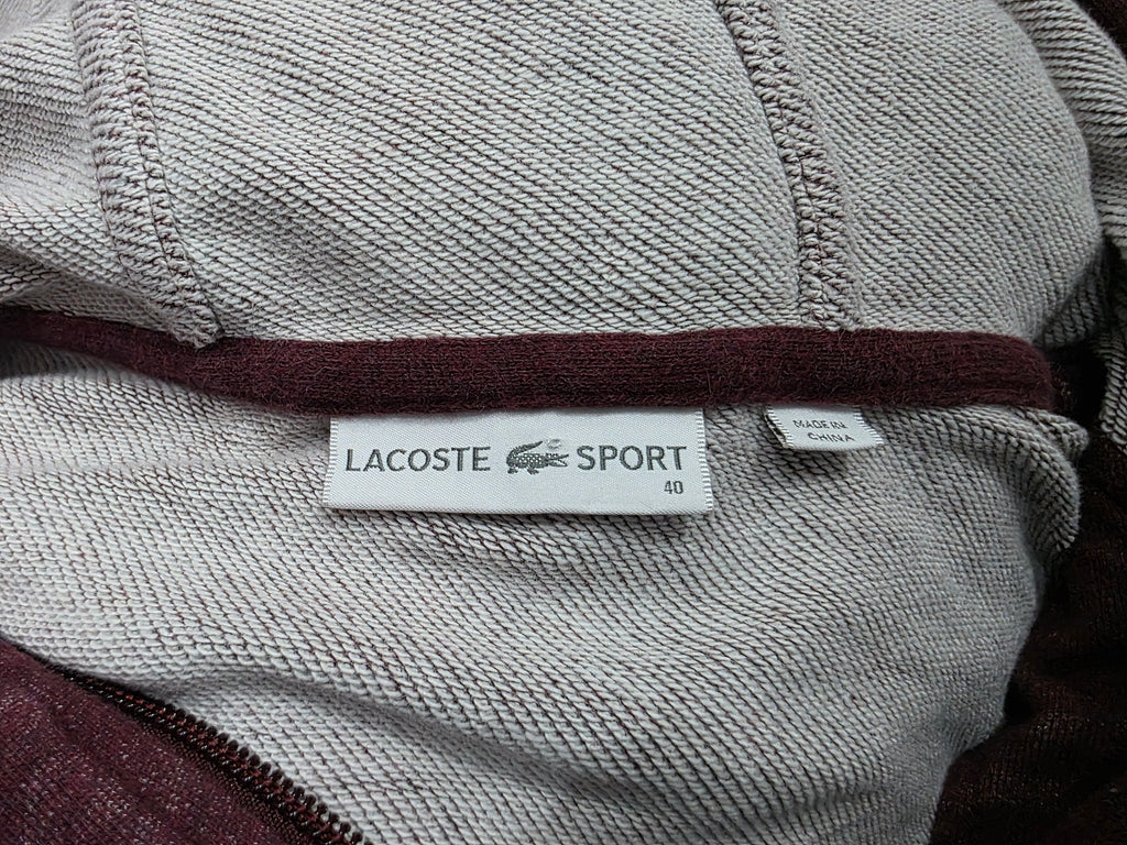 Sudadera Lacoste De Cierte Color Vino De Mujer Talla 40