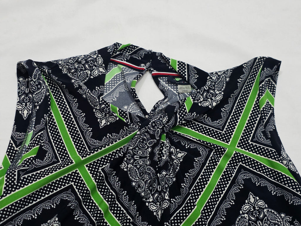 Blusa Tommy Hilfiger Sin Mangas Mujer Grande Azul/verde