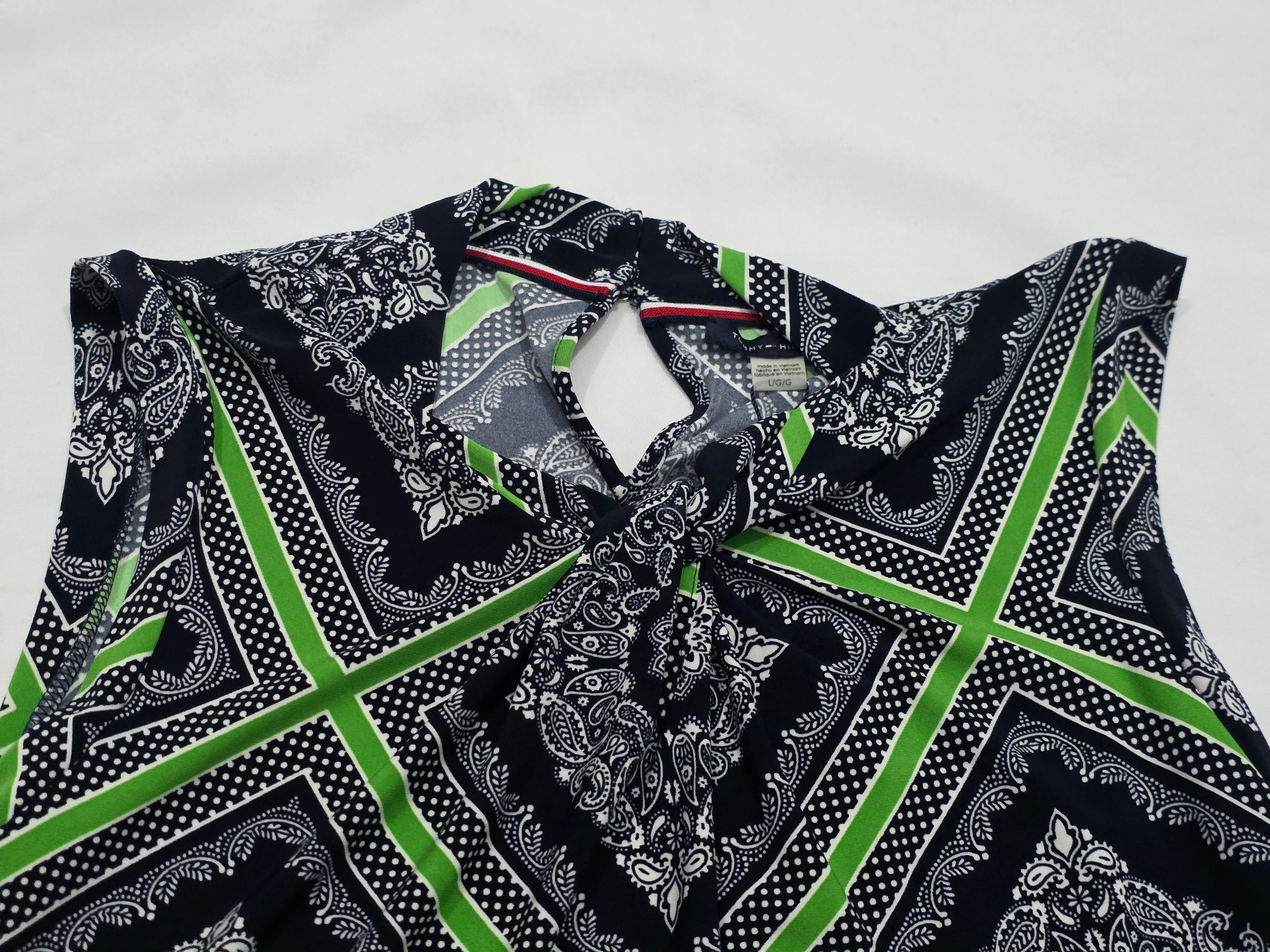Blusa Tommy Hilfiger Sin Mangas Mujer Grande Azul/verde