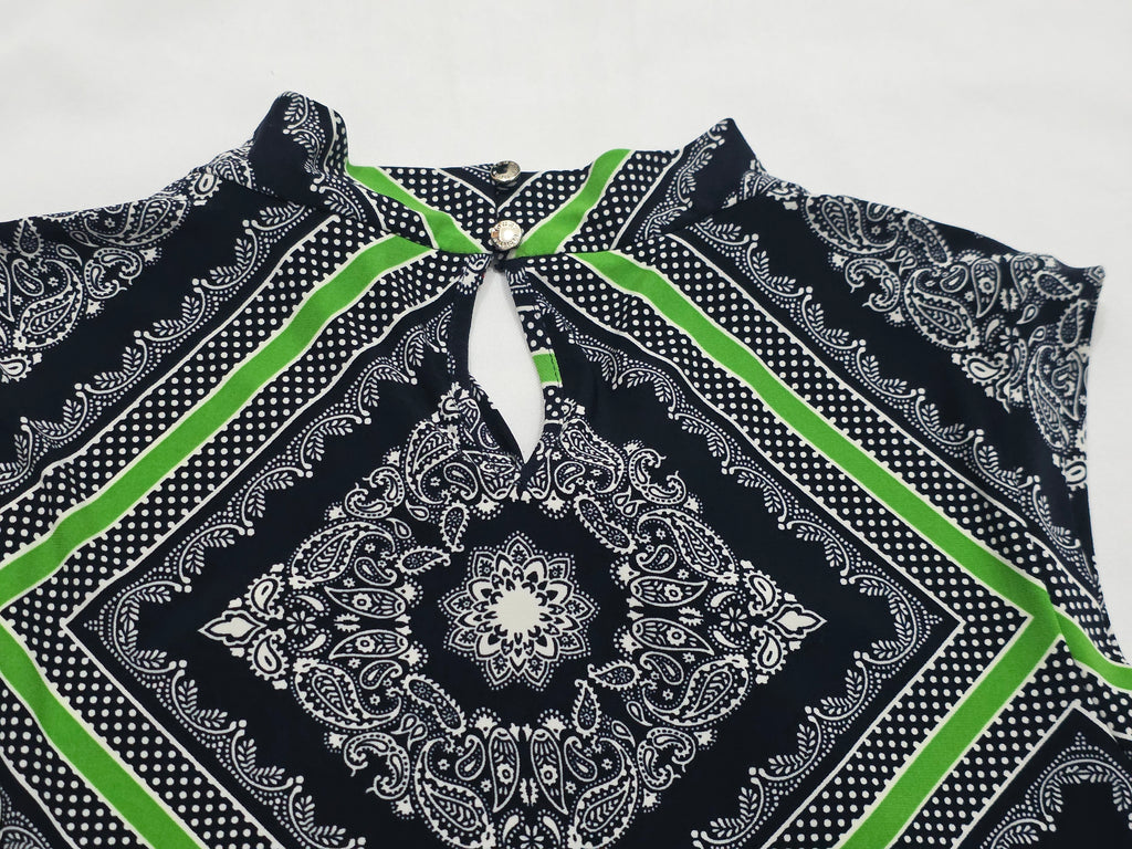 Blusa Tommy Hilfiger Sin Mangas Mujer Grande Azul/verde