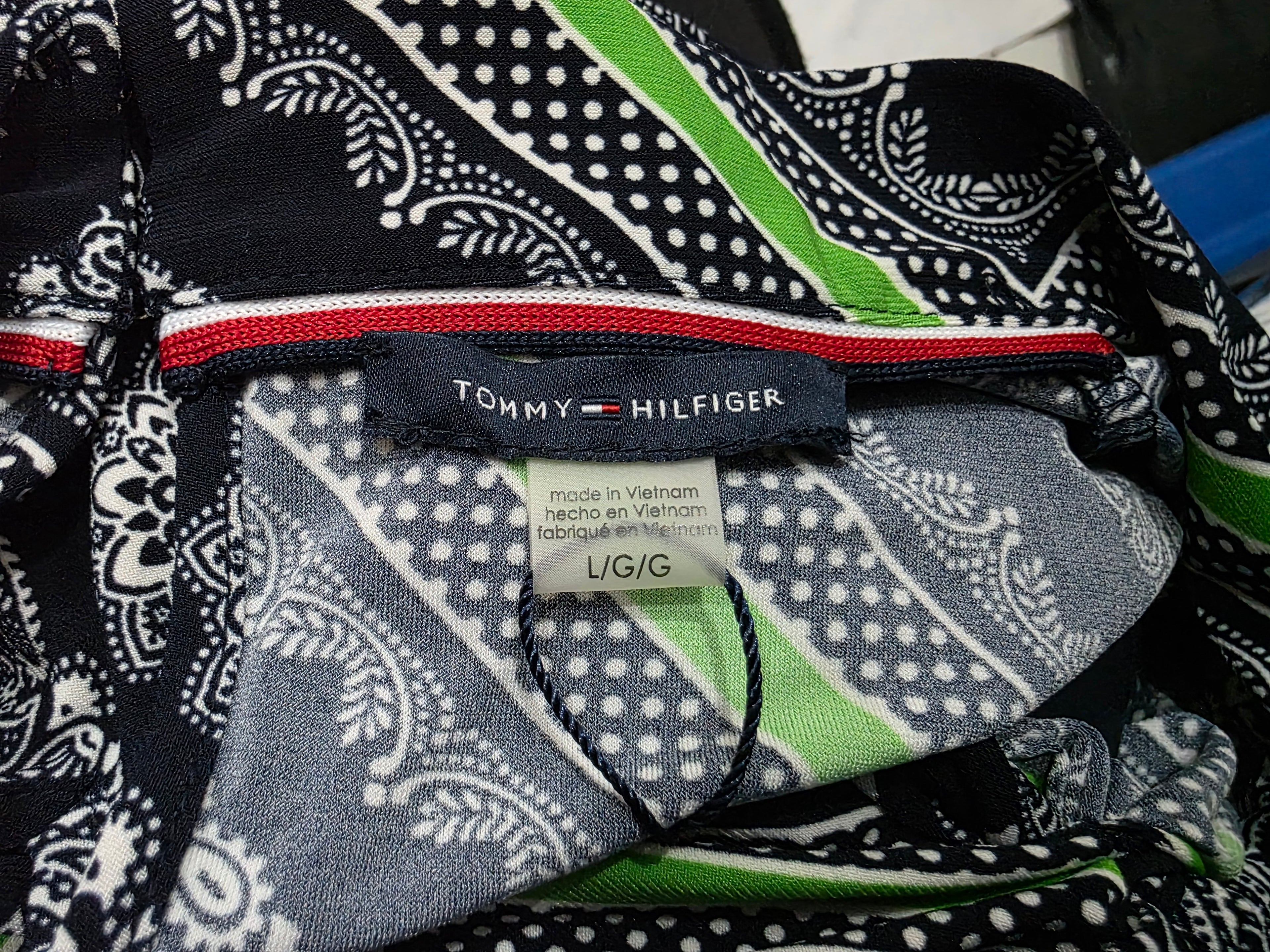 Blusa Tommy Hilfiger Sin Mangas Mujer Grande Azul/verde