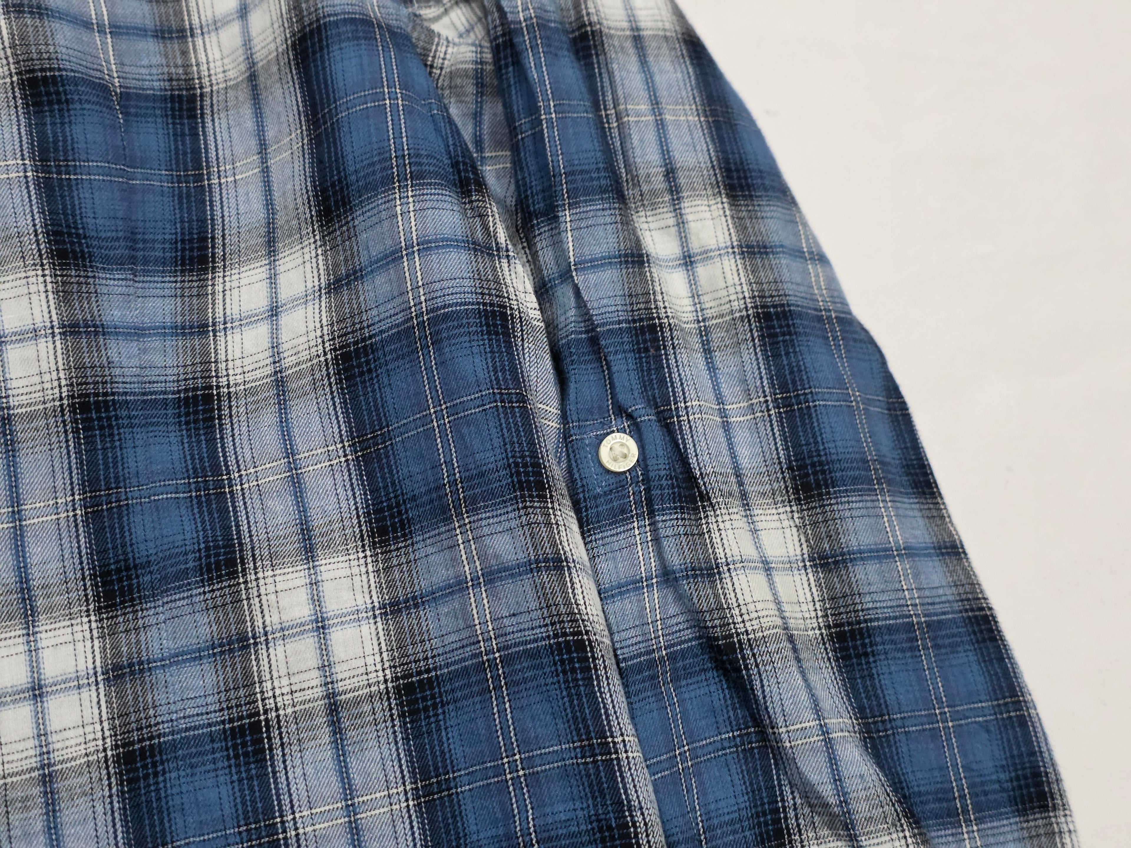 Camisa Tommy Hilfiger De Mujer Talla Grande Azul A Cuadros