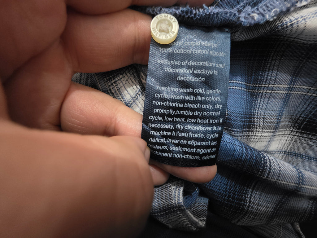 Camisa Tommy Hilfiger De Mujer Talla Grande Azul A Cuadros