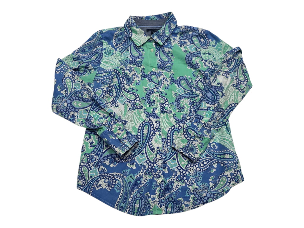Camisa Tommy Hilfiger De Mujer Grande Azul/verde