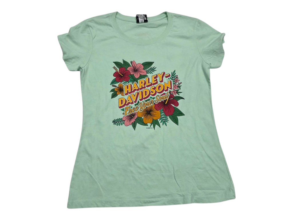 Playera Harley Davidson Mujer Grande Menta Manga Corta