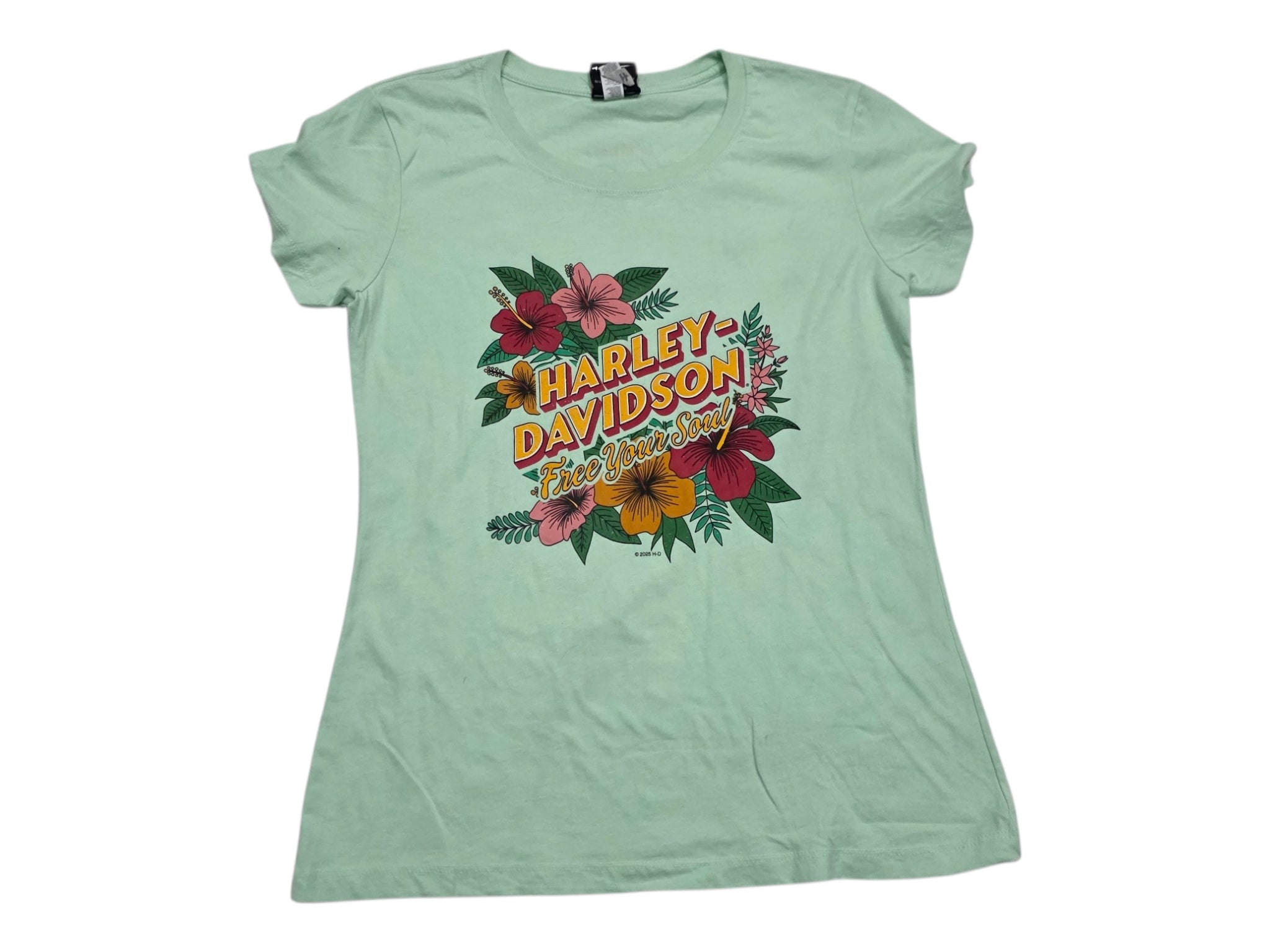 Playera Harley Davidson Mujer Grande Menta Manga Corta