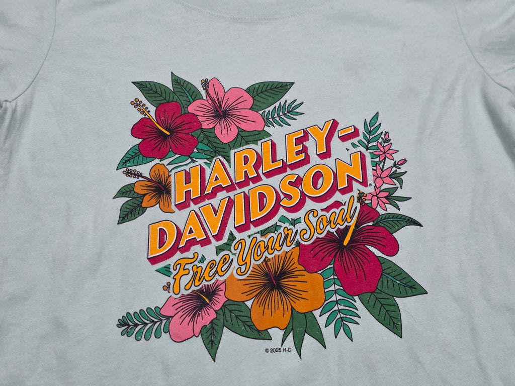 Playera Harley Davidson Mujer Grande Menta Manga Corta