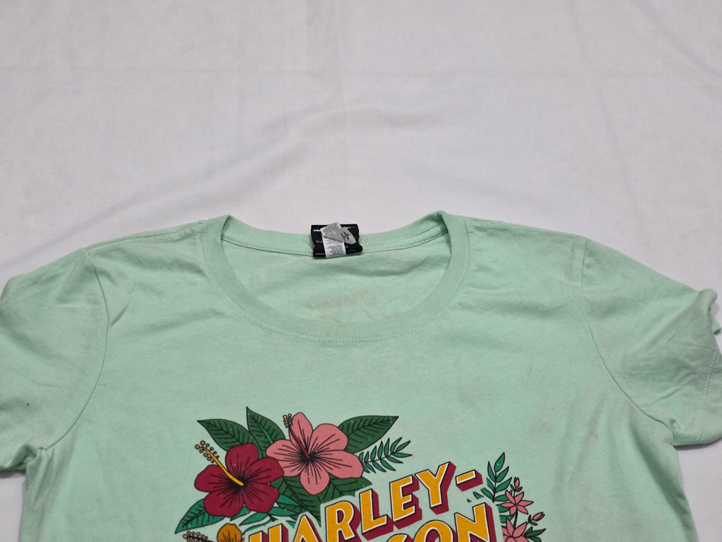 Playera Harley Davidson Mujer Grande Menta Manga Corta