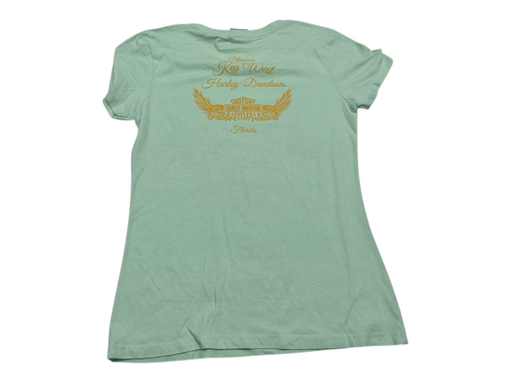 Playera Harley Davidson Mujer Grande Menta Manga Corta