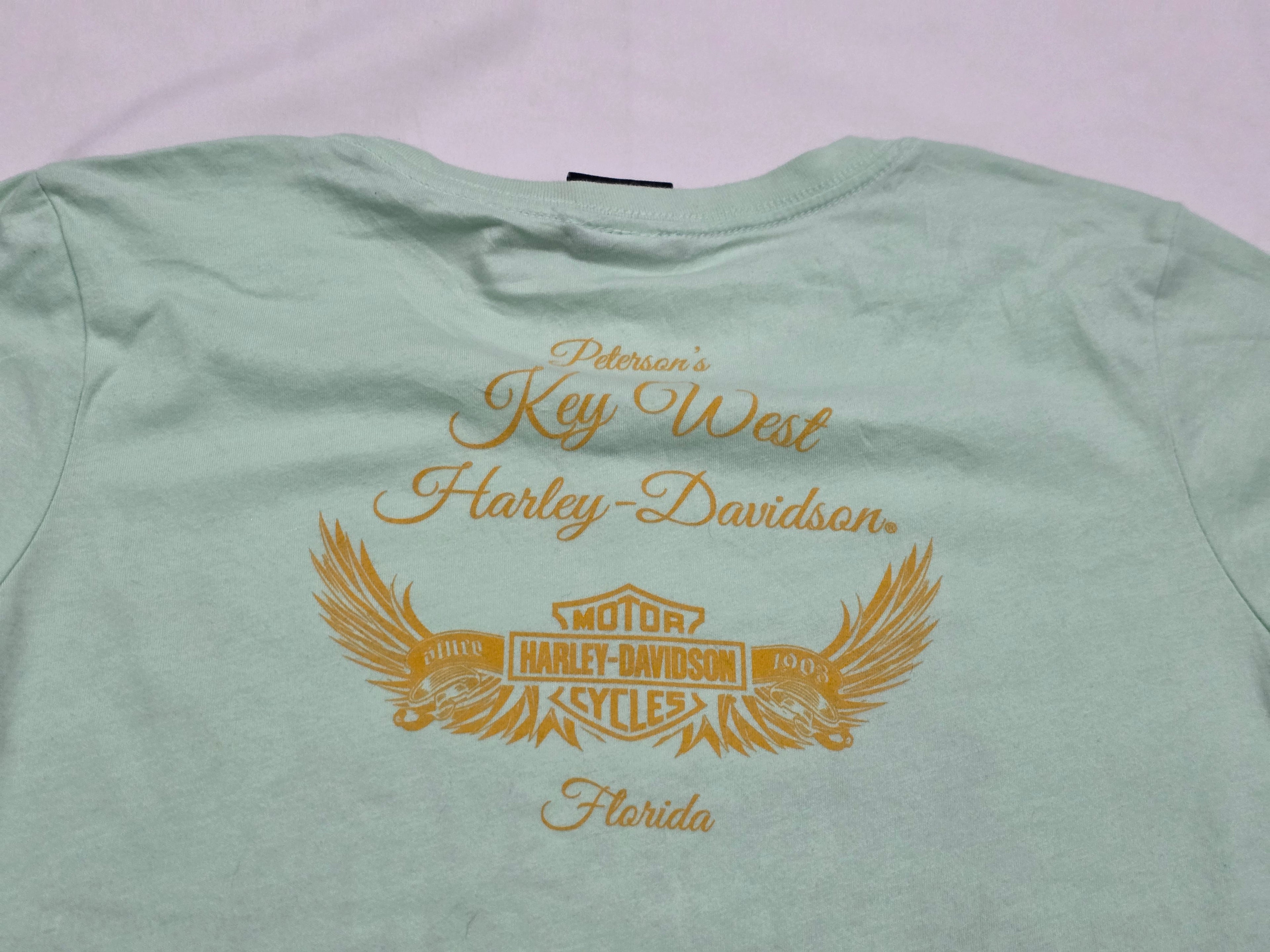 Playera Harley Davidson Mujer Grande Menta Manga Corta