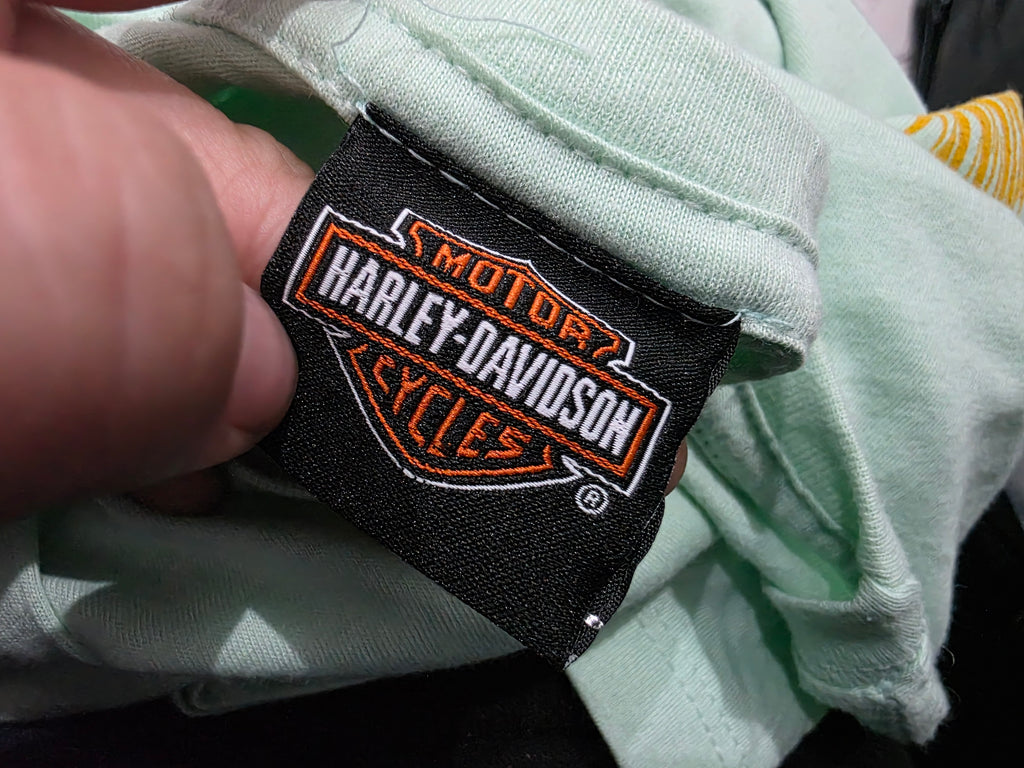 Playera Harley Davidson Mujer Grande Menta Manga Corta