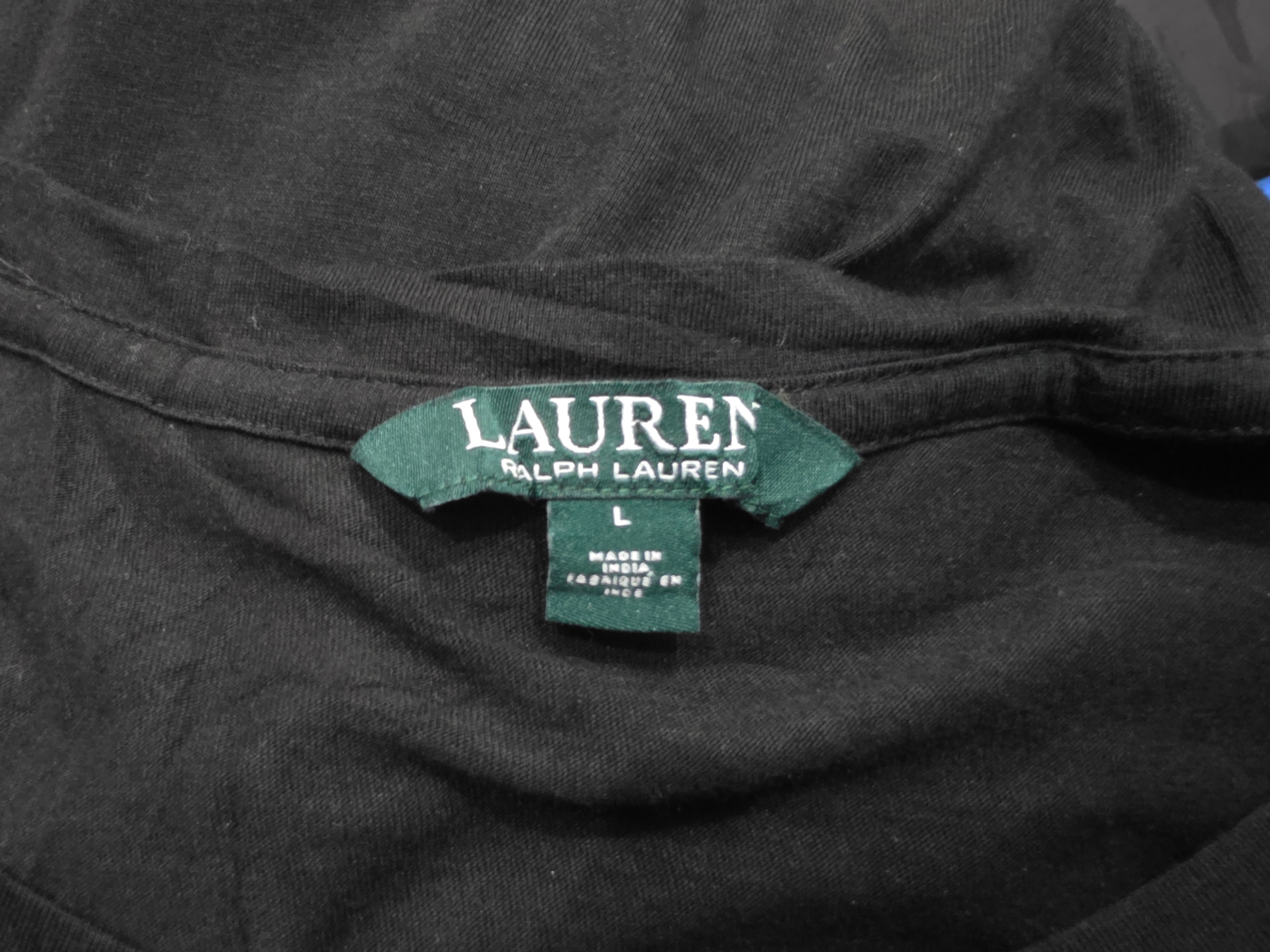 Vestido Casual Ralph Lauren Mujer Grande Negro Manga Corta