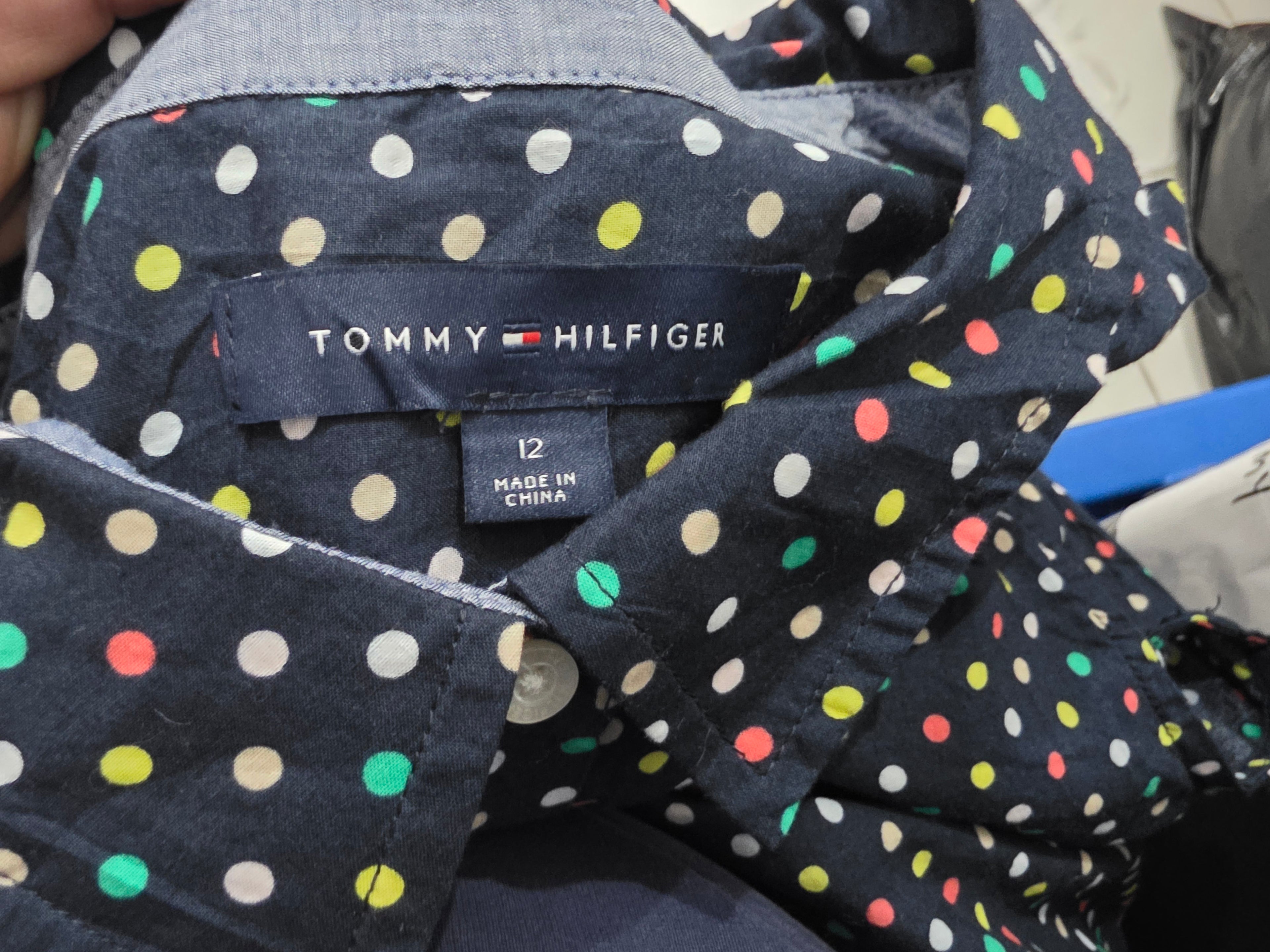 Vestido Camisero Tommy Hilfiger Mujer 12 Sin Manga Lunares