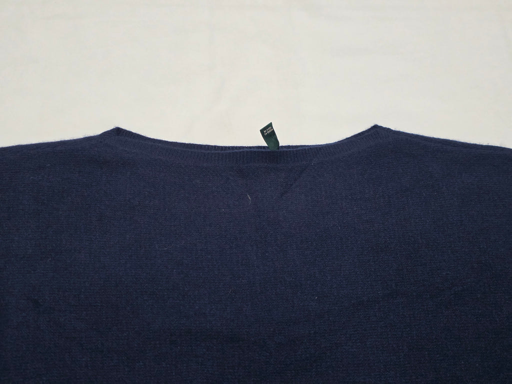 Poncho De Cashmere Ralph Lauren De Mujer L/xl Azul Marino