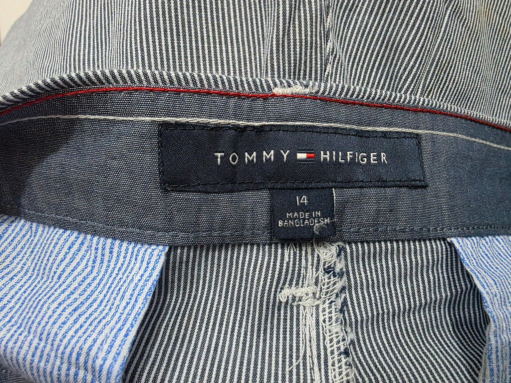 Pantalon Tommy Hilfiger De Mujer Talla 14 Azul Con Rayas