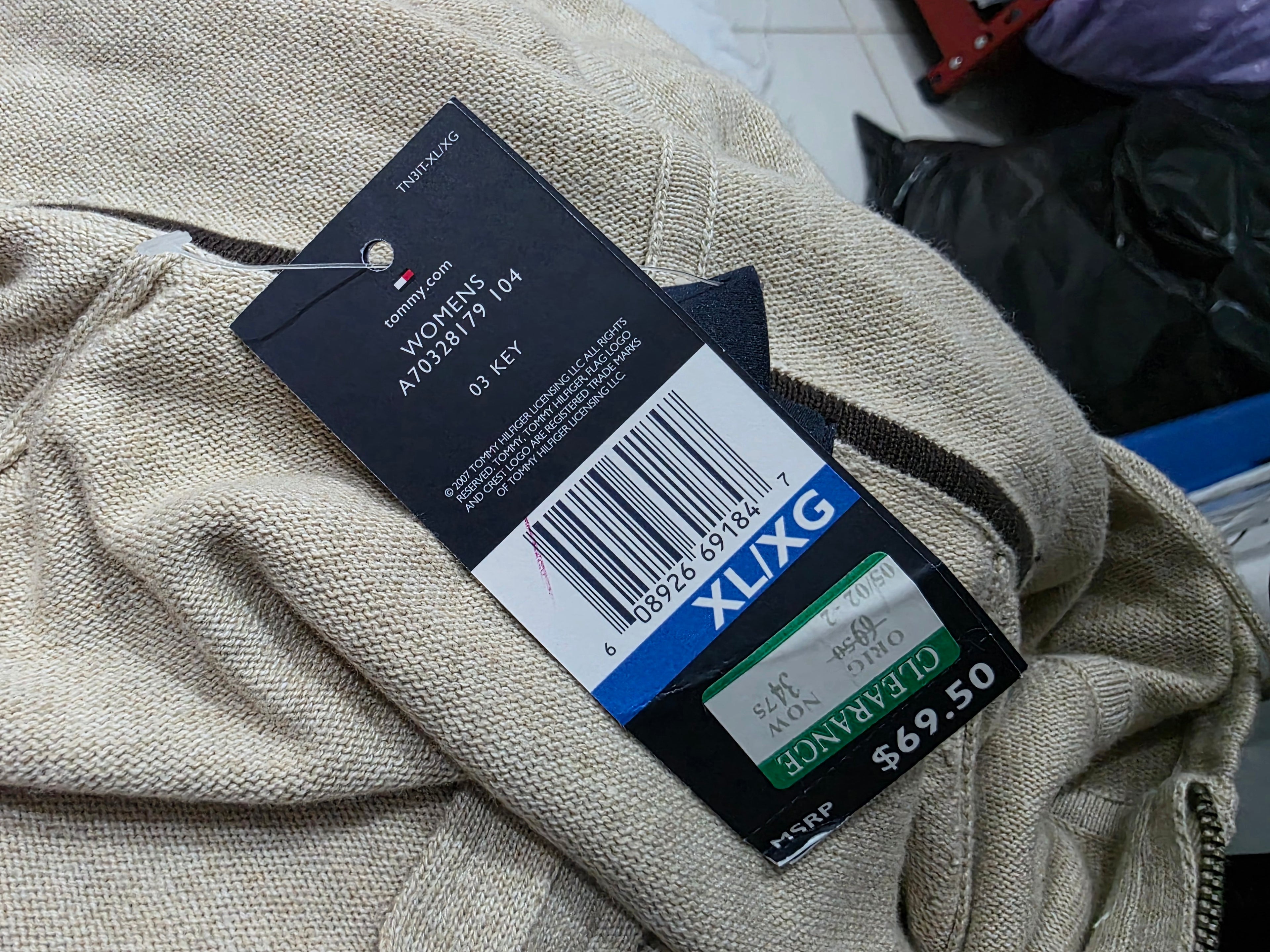 Sudadera Tommy Hilfiger Mujer Talla Extra Grande Color Cafe