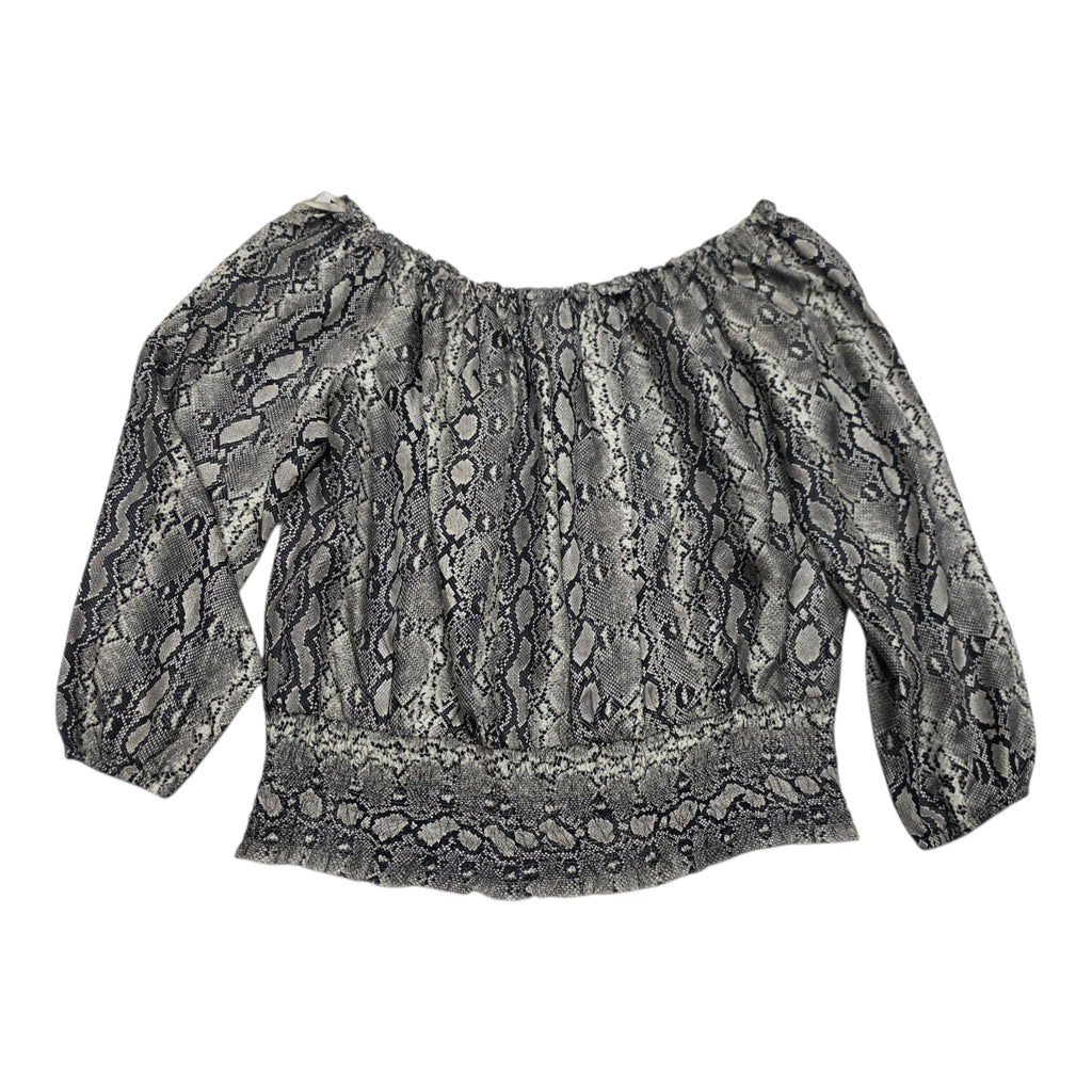 Blusa Michael Kors Animal Print Mujer Color Gris Talla 1x