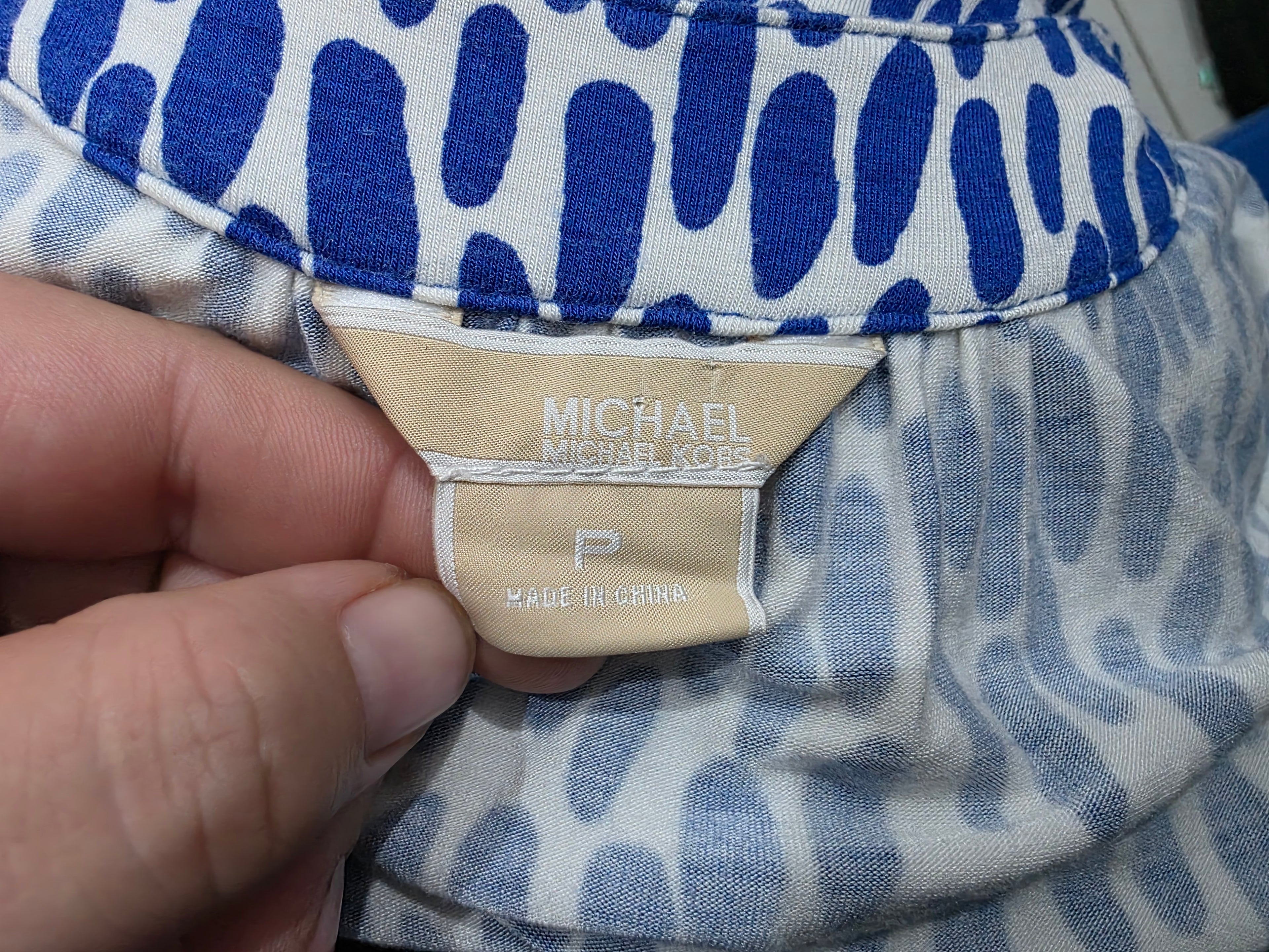 Blusa Michael Kors De Tirantes Azul/blanco Petite De Mujer