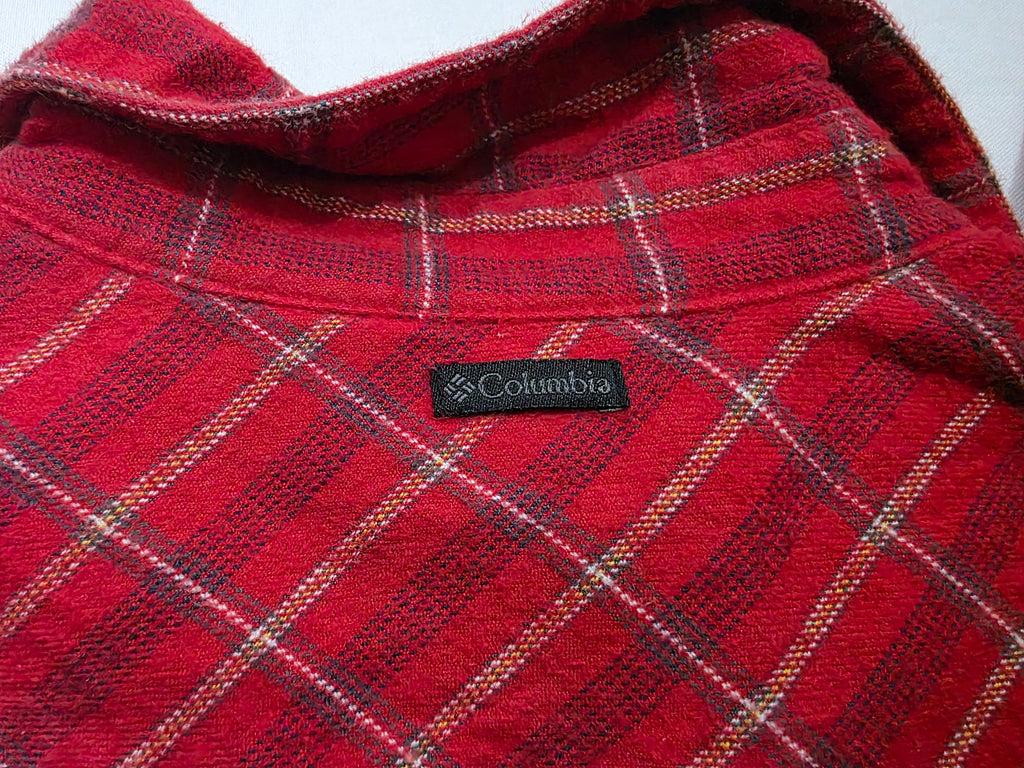 Camisa Columbia De Mujer Talla Extra Chica Roja A Cuadros