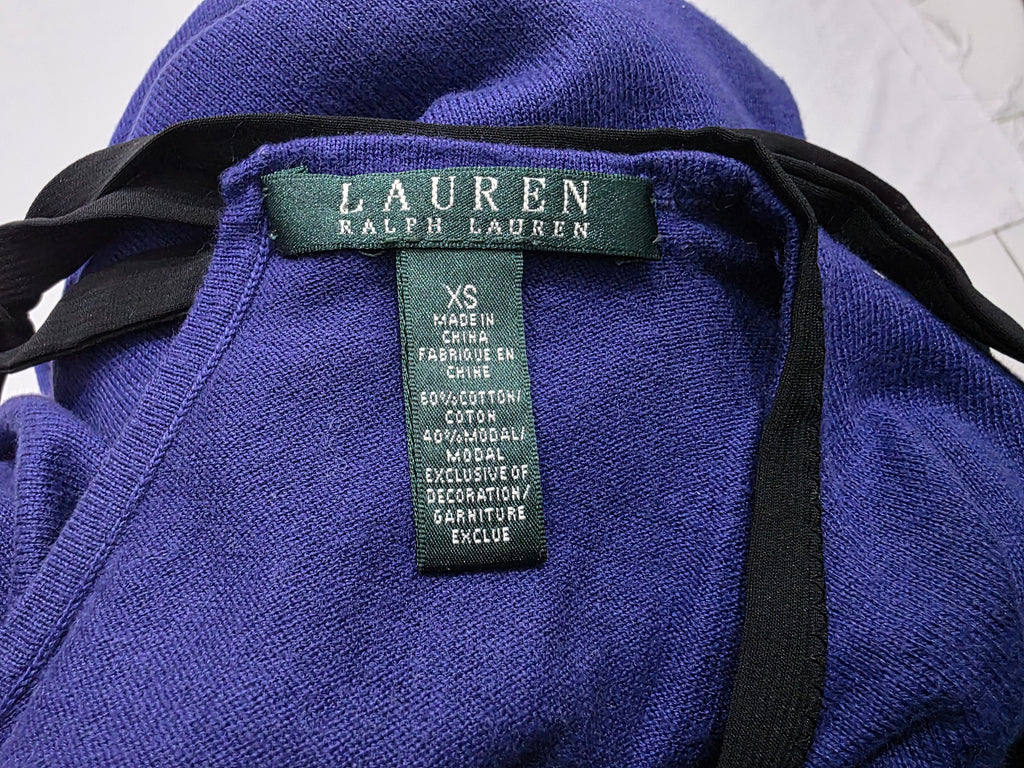 Sueter Ralph Lauren Morado Con Negro Extra Chico