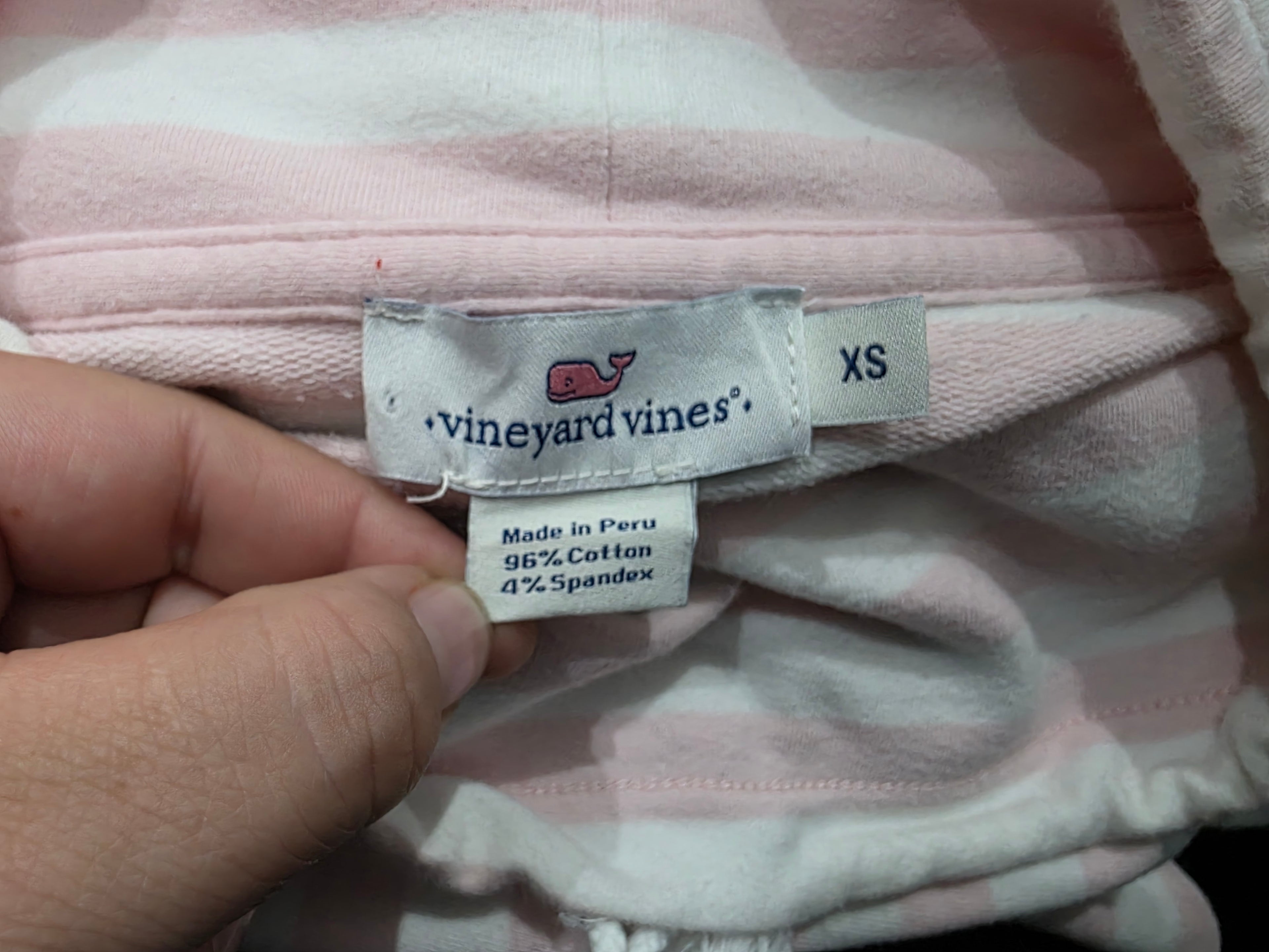 Sudadera Vineyard Vines Mujer Talla Extra Chica Rosa/blanco