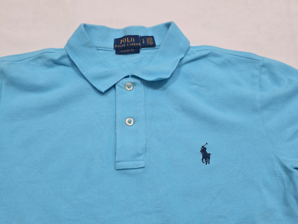 Playera Polo Ralph Lauren Classic Fit Celeste Talla Chica