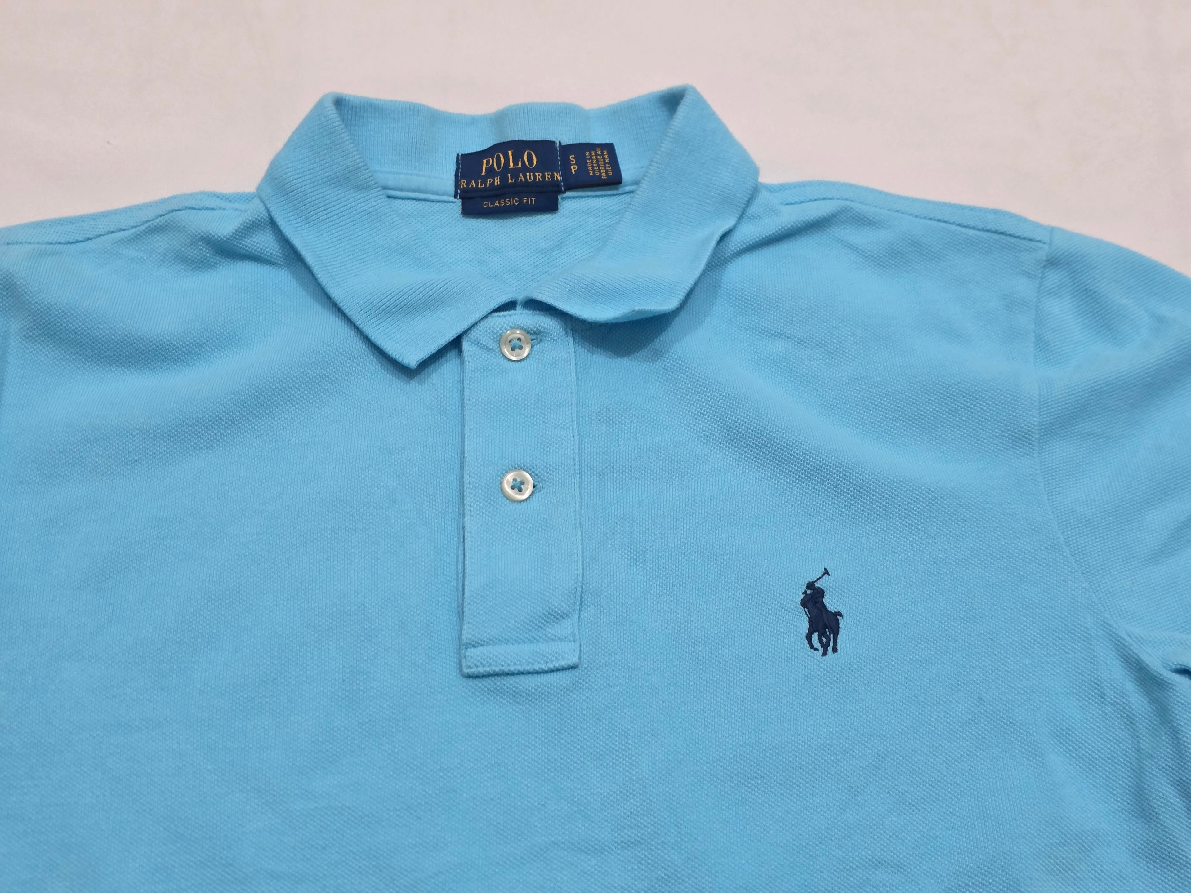 Playera Polo Ralph Lauren Classic Fit Celeste Talla Chica