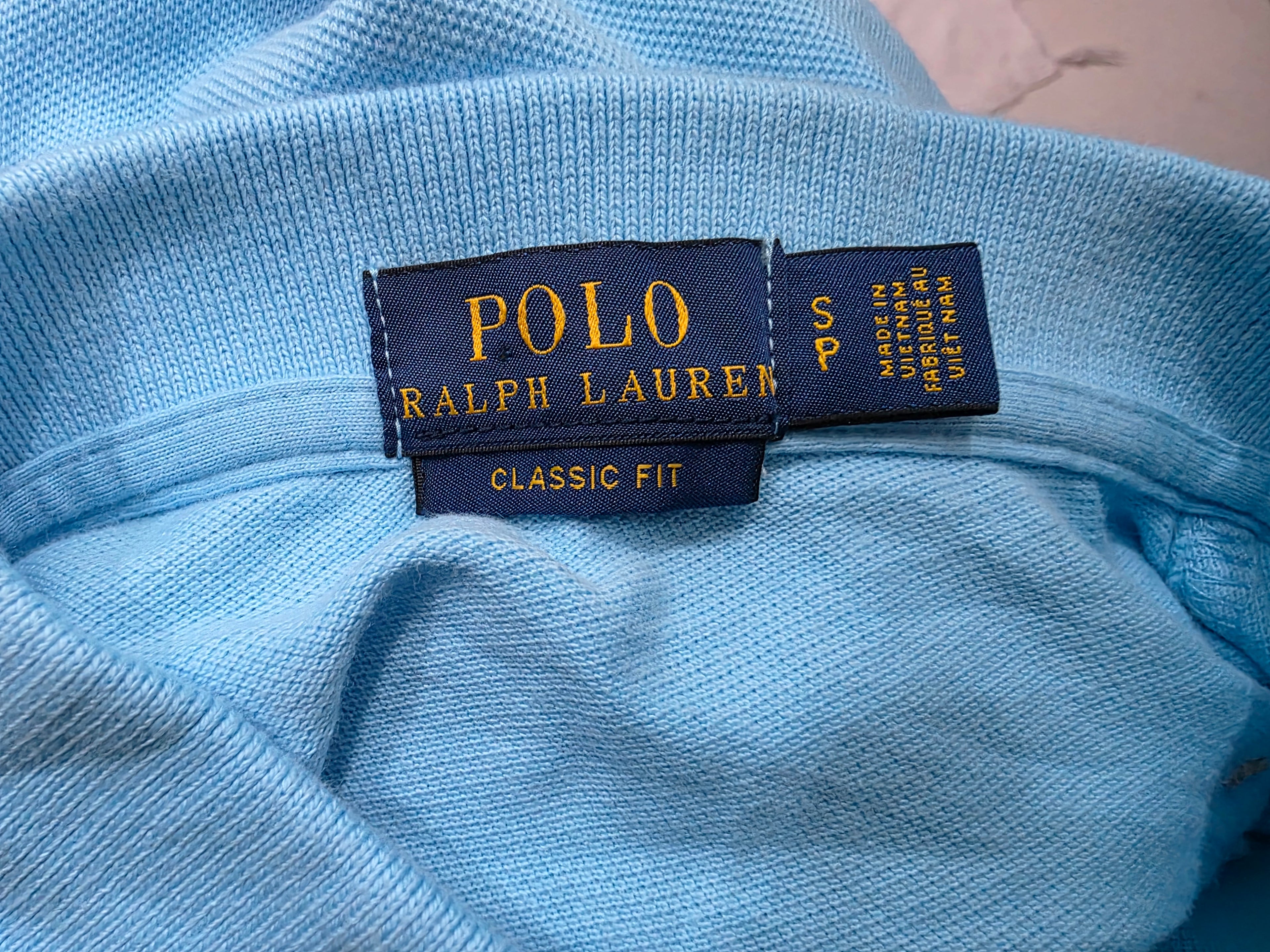 Playera Polo Ralph Lauren Classic Fit Celeste Talla Chica