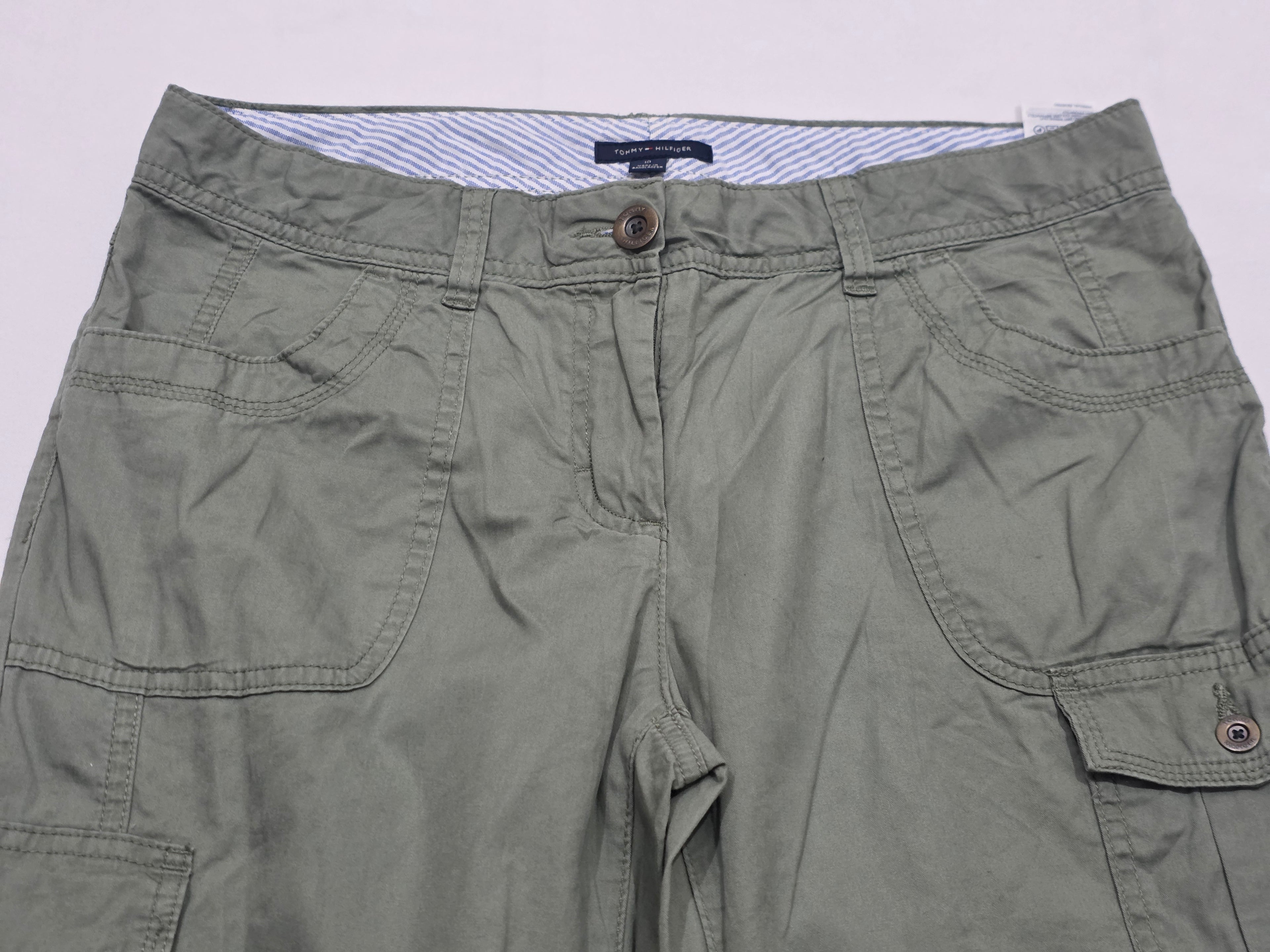Pantalon Cargo Tommy Hilfiger De Mujer Talla 10 Color Verde