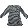 Playera Michael Kors Mediana Gris Rayada Con Cierres