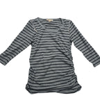 Playera Michael Kors Mediana Gris Rayada Con Cierres