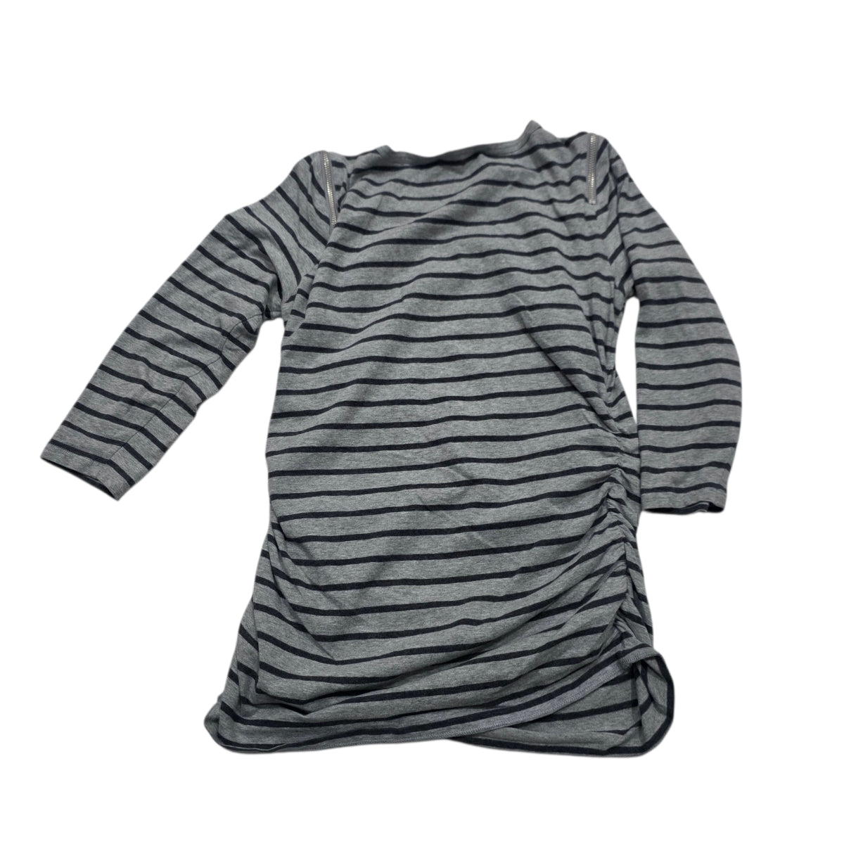 Playera Michael Kors Mediana Gris Rayada Con Cierres