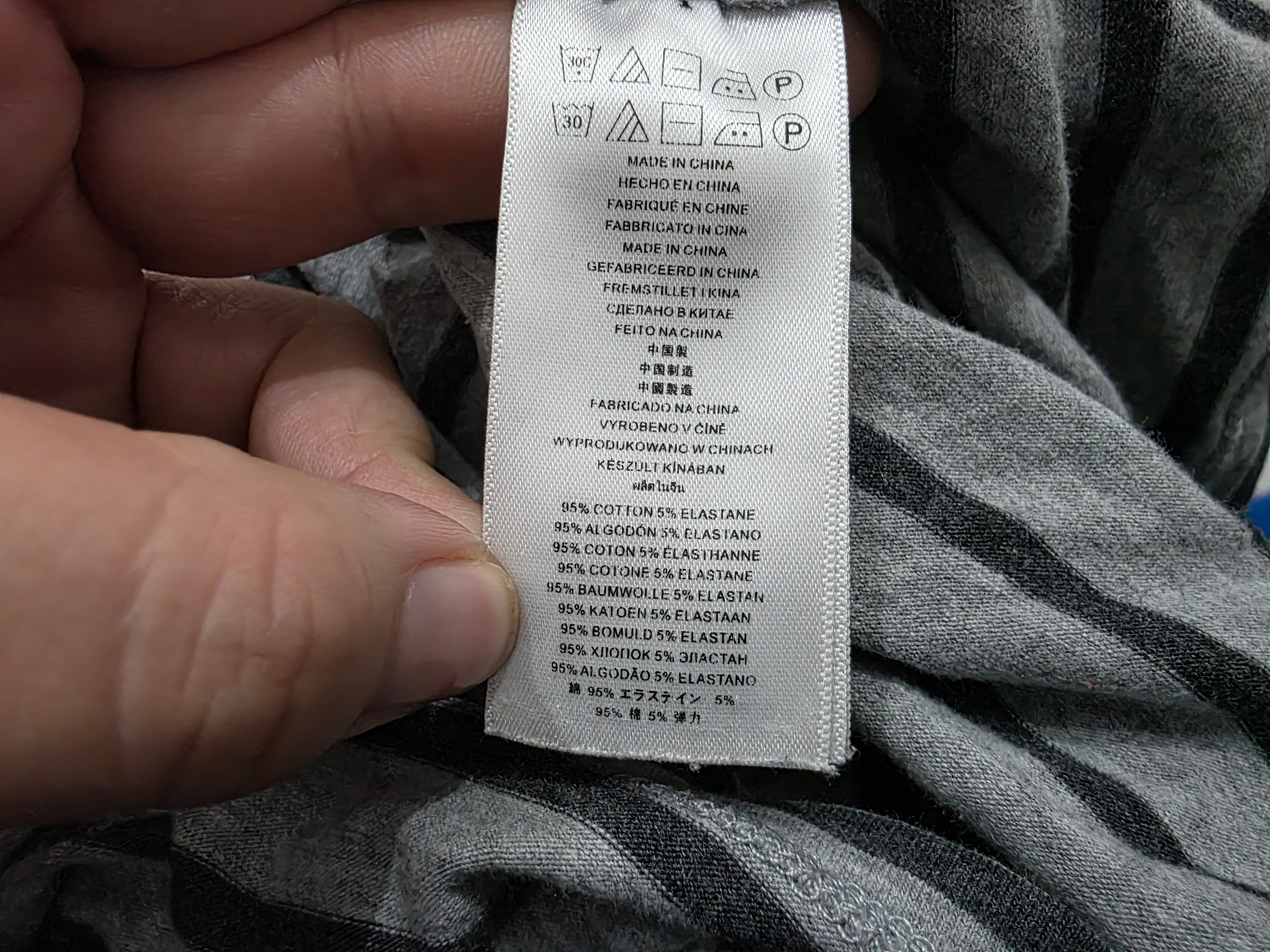 Playera Michael Kors Mediana Gris Rayada Con Cierres