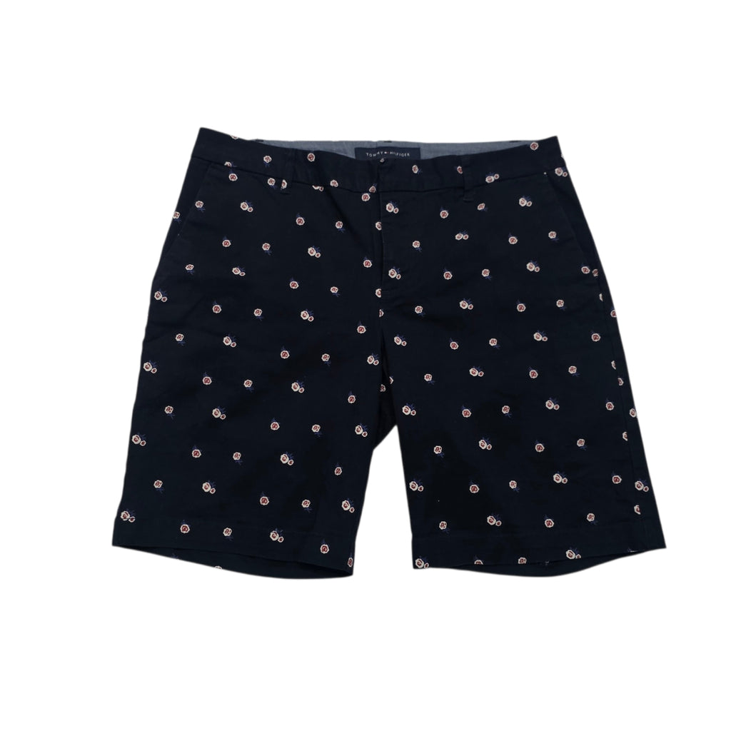 Bermuda Tommy Hilfiger Mujer Azul Marino Con Flores Talla 8