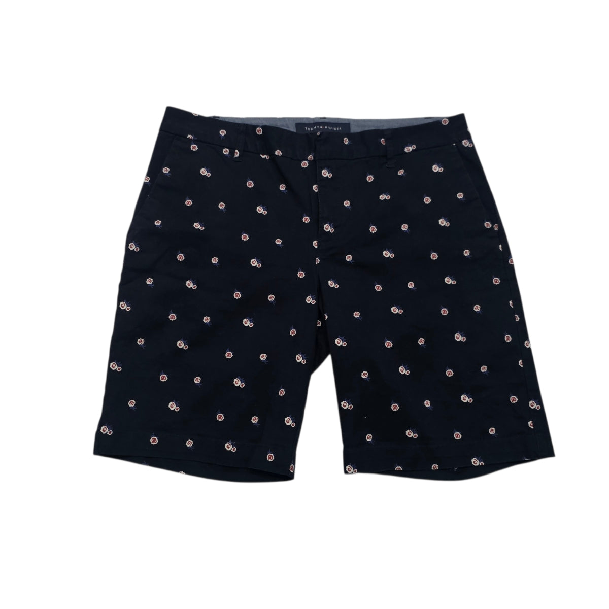 Bermuda Tommy Hilfiger Mujer Azul Marino Con Flores Talla 8