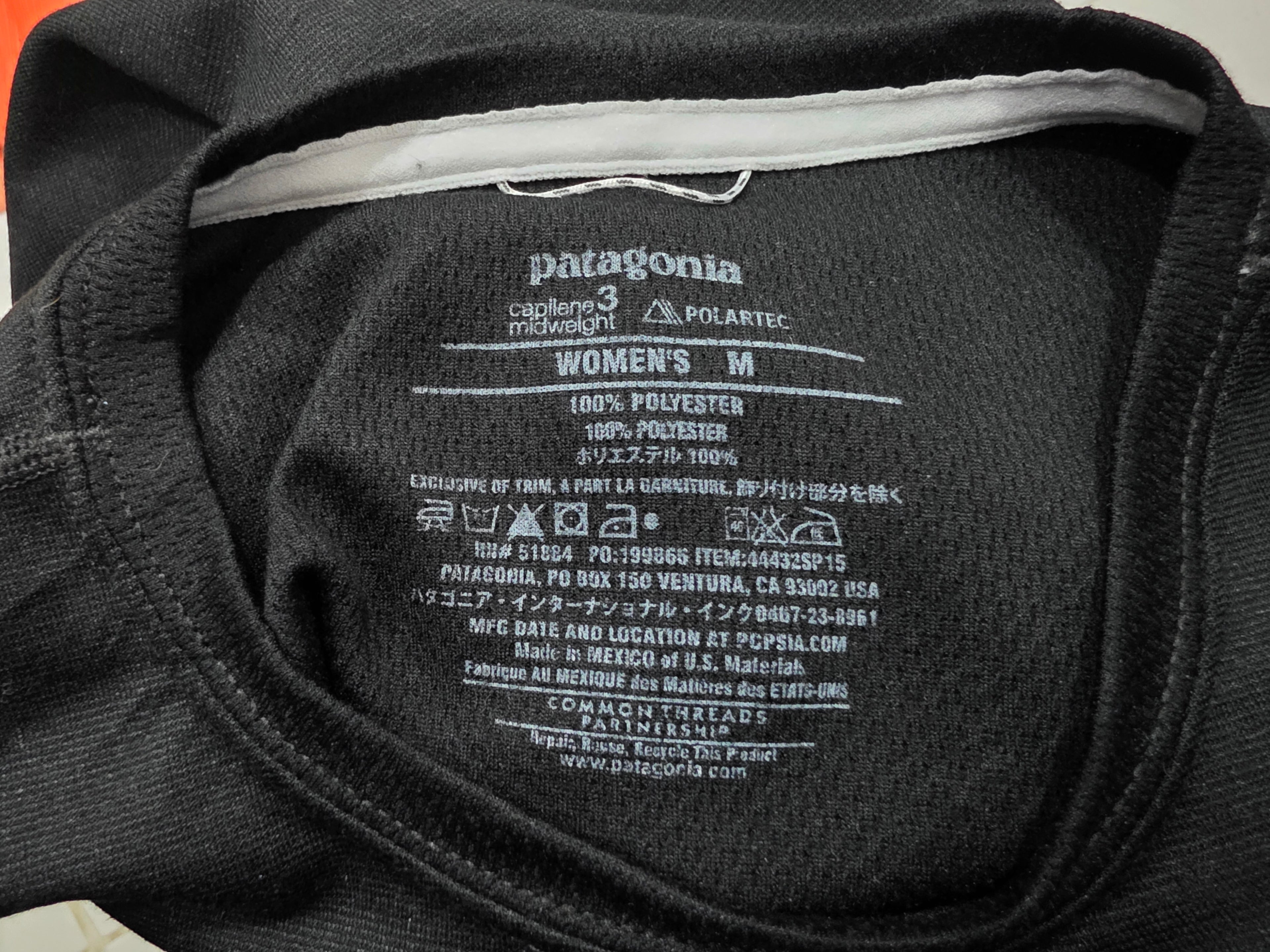 Playera Patagonia Capilene Polarte Color Negro Mujer Mediana