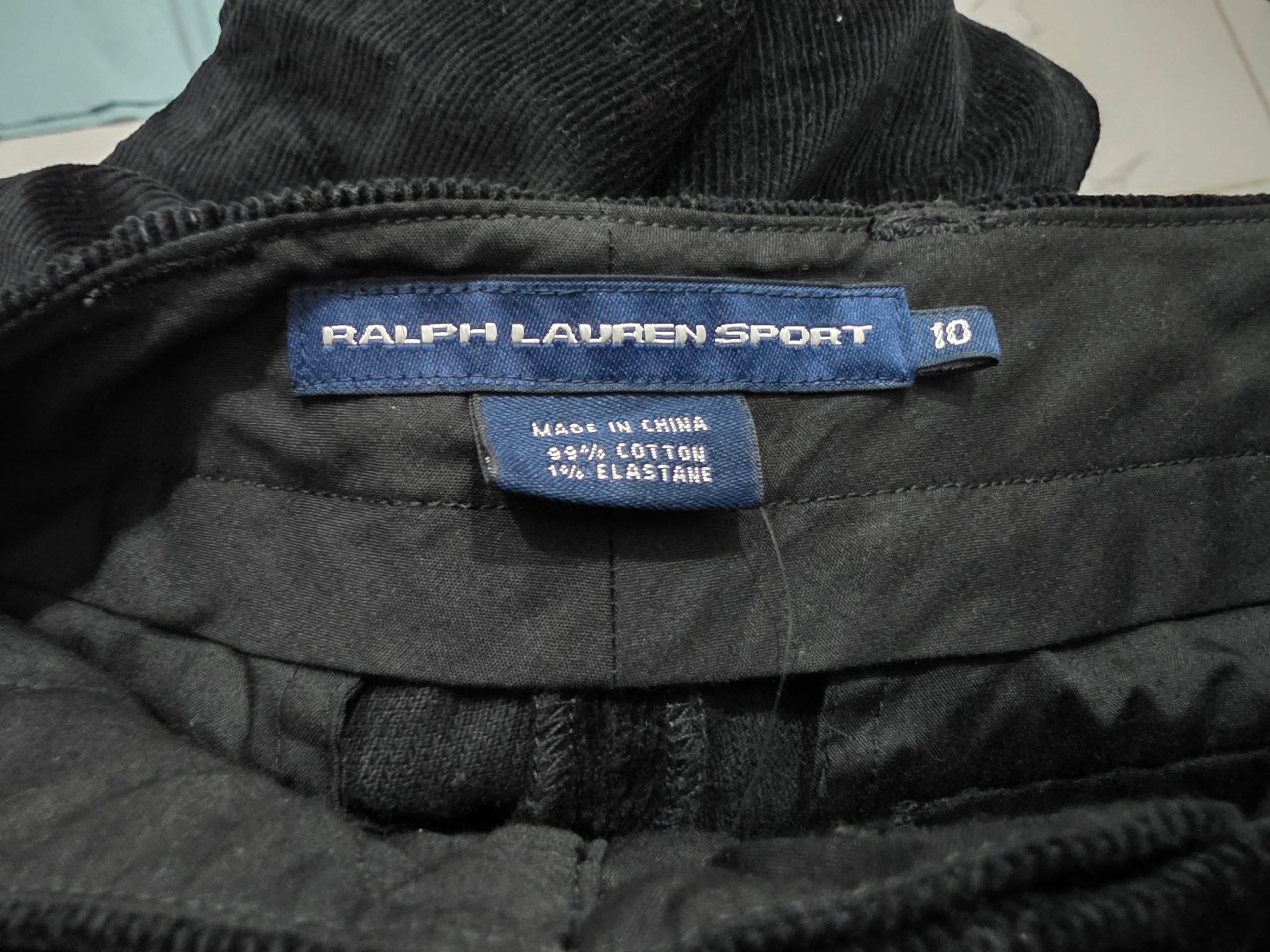 Pantalon De Equitación Ralph Lauren Sport Pana Color Negro
