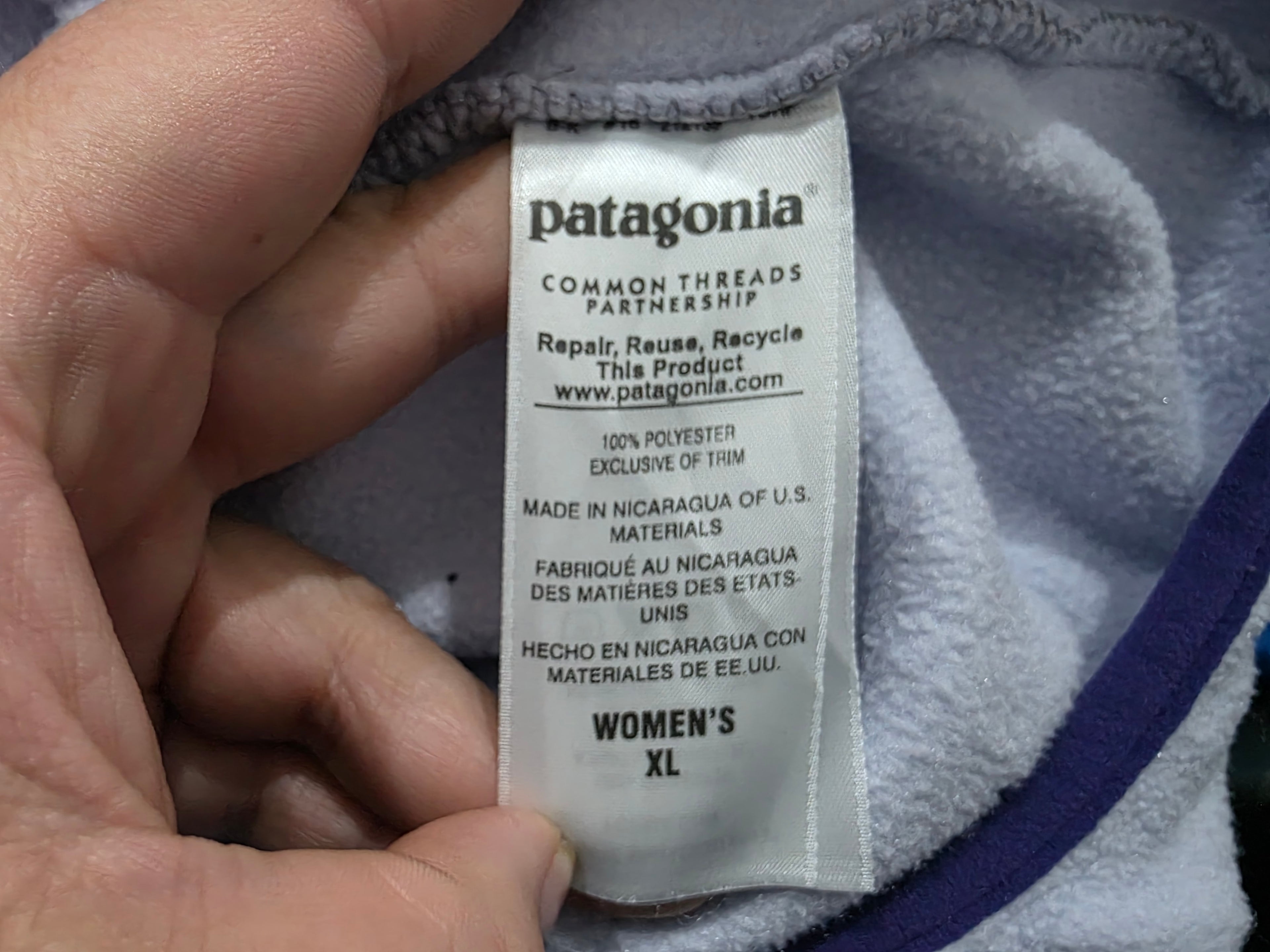 Chamarra Patagonia De Mujer Talla Extra Grande Morado