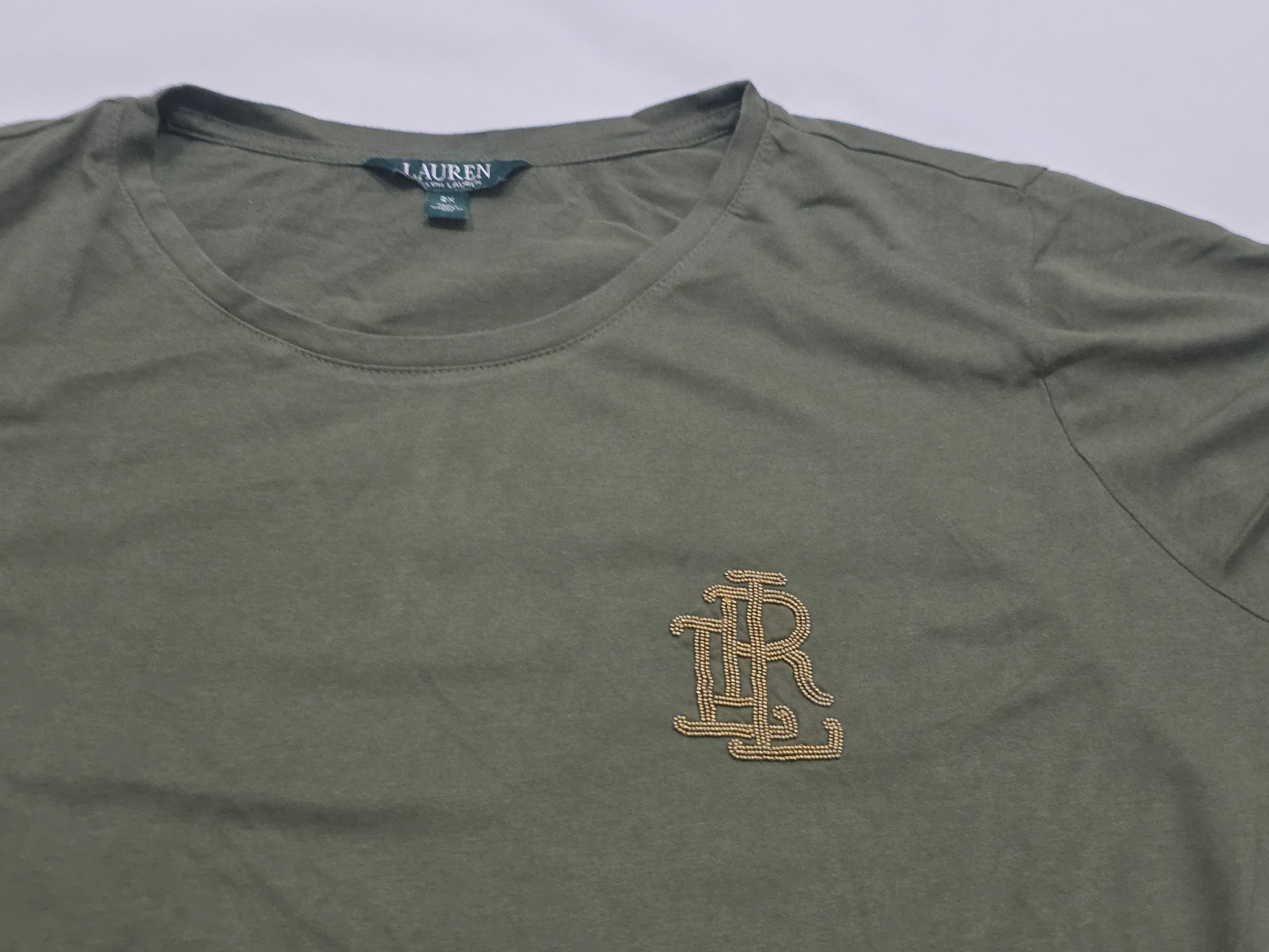 Playera Ralph Lauren De Mujer Talla 2x Color Verde Opaco