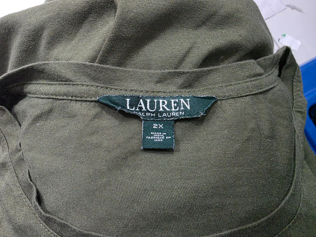 Playera Ralph Lauren De Mujer Talla 2x Color Verde Opaco